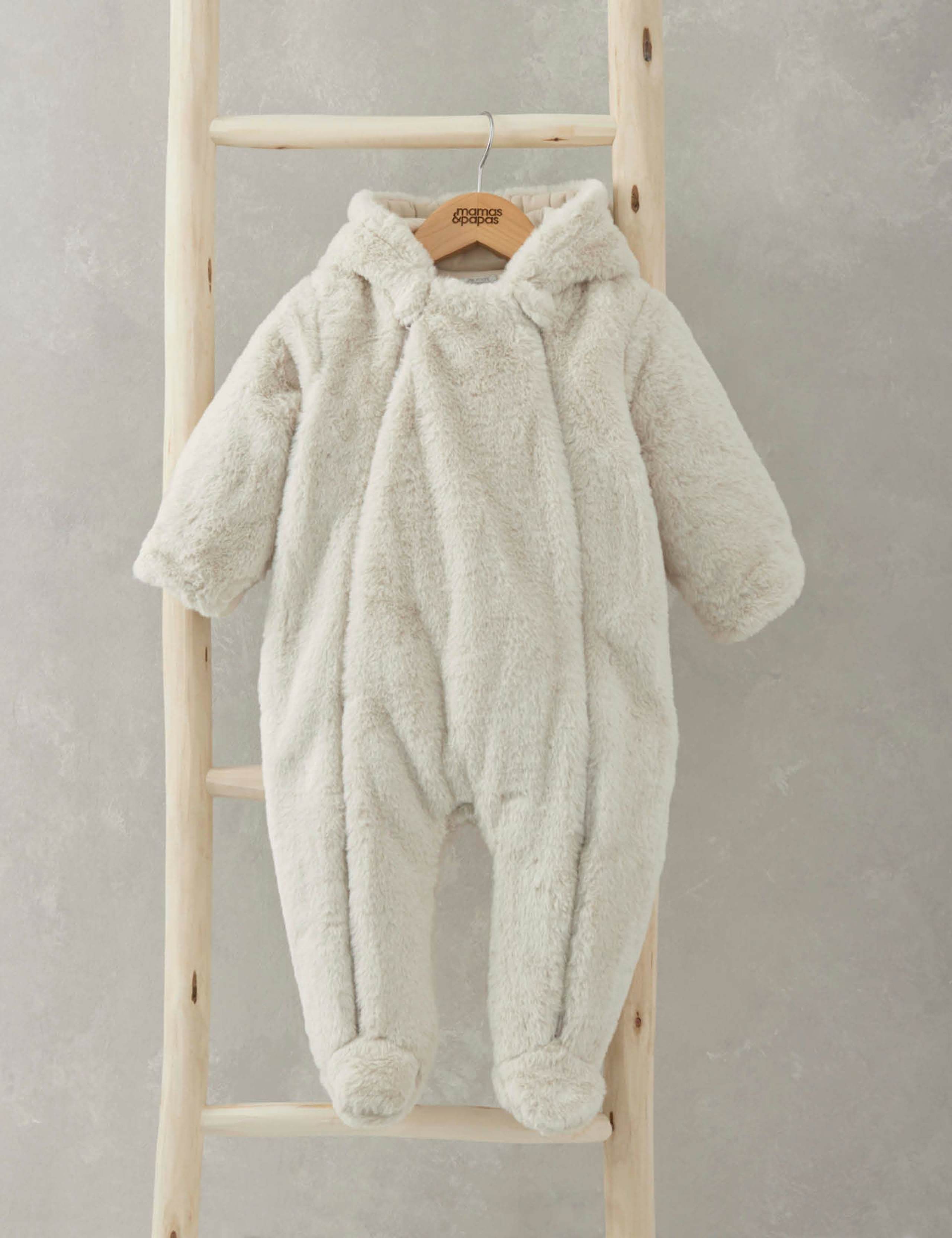 Faux Fur Pramsuit (0-12 Mths)