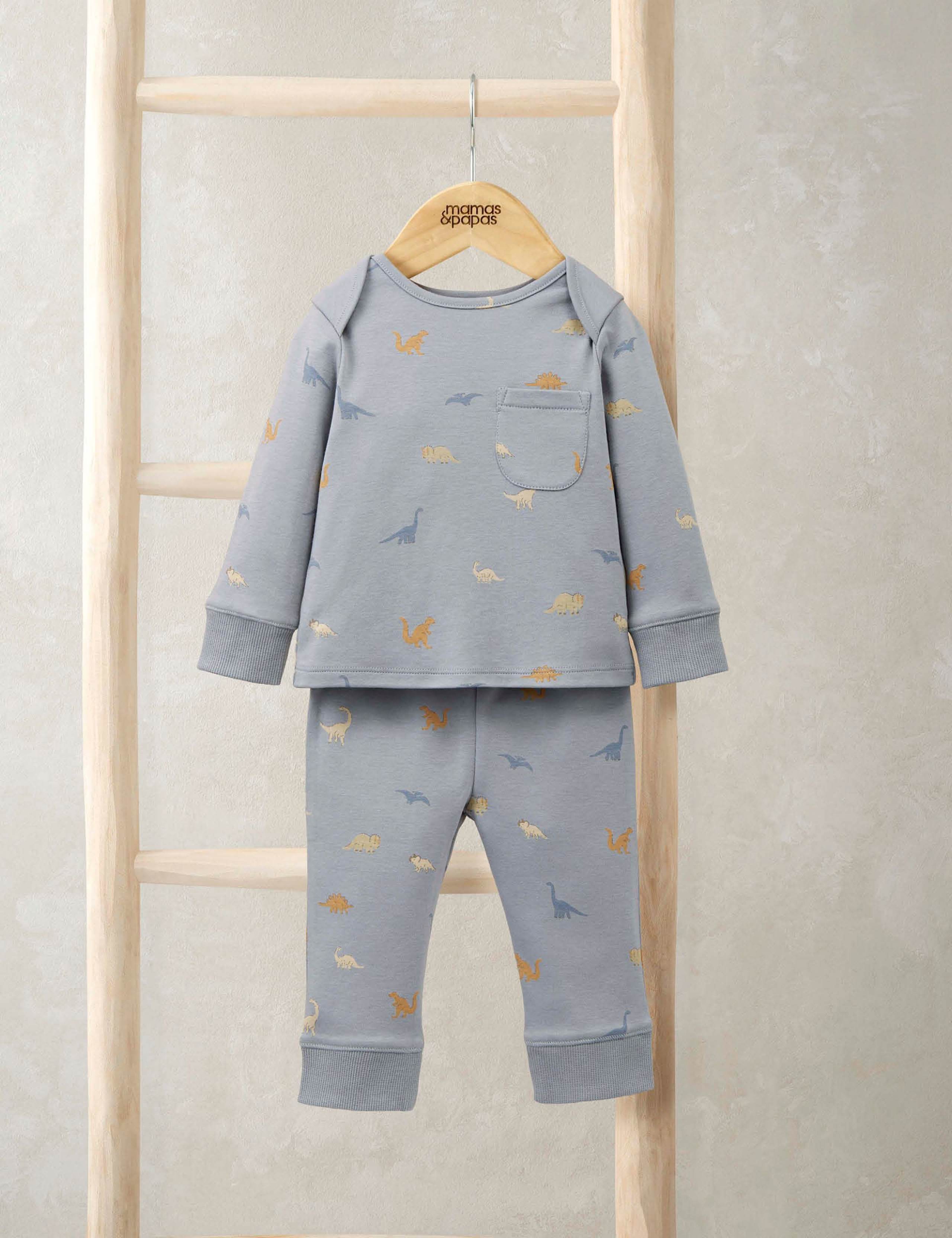Pure Cotton Dinosaur Print Pyjamas (3-36 Mths)