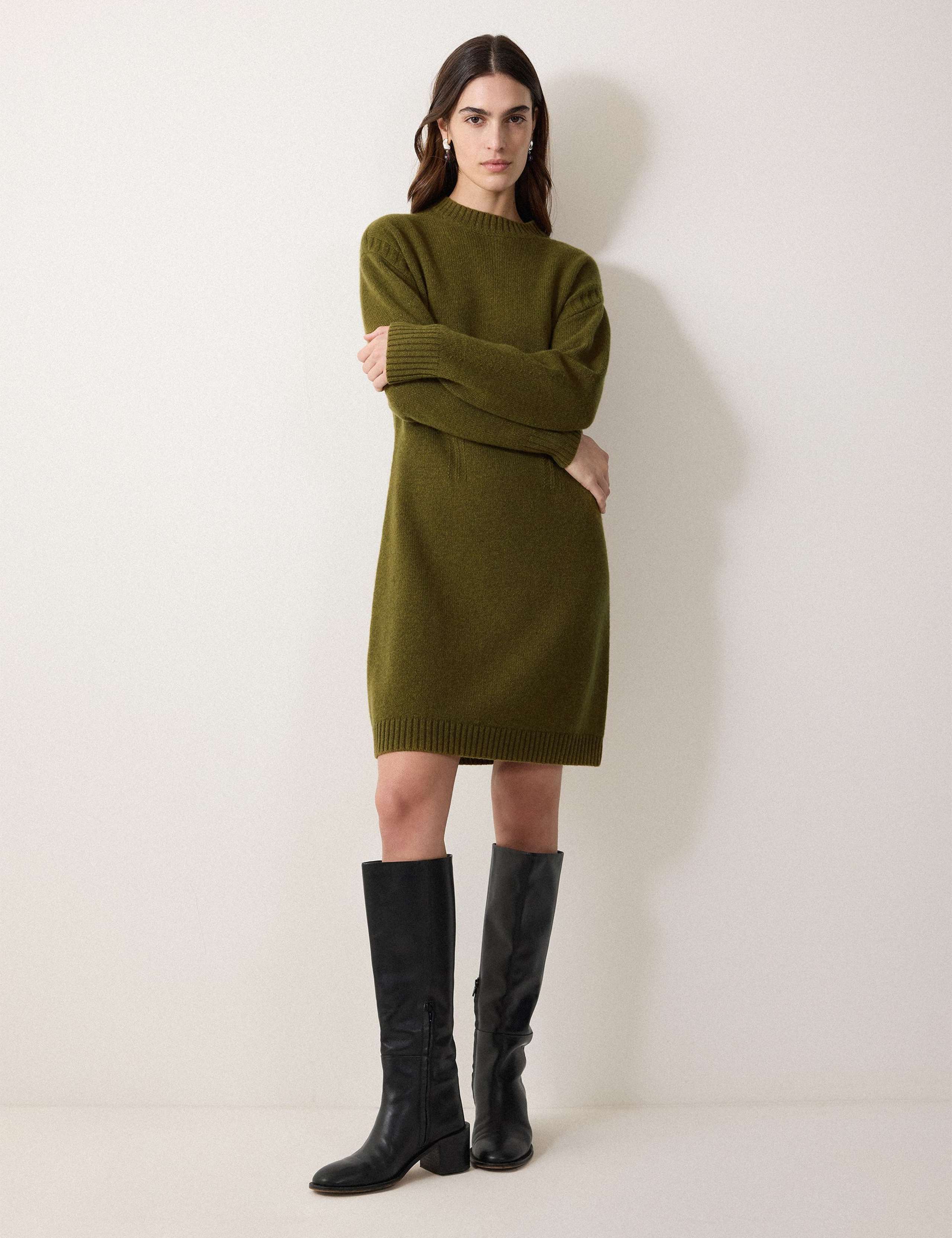 Pure Wool Knitted Mini Jumper Dress