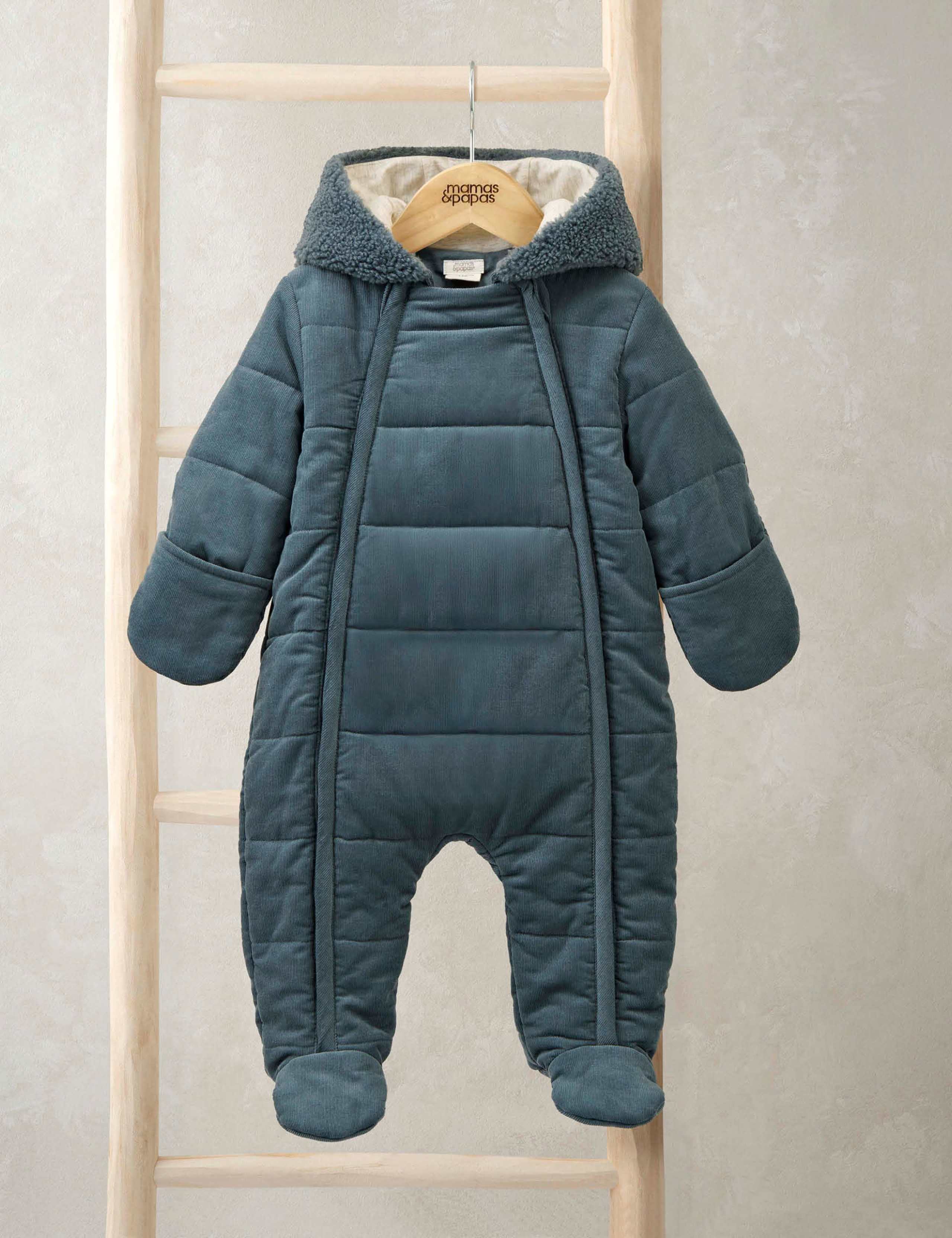 Cord Quilted Pramsuit (0-12 Mths)