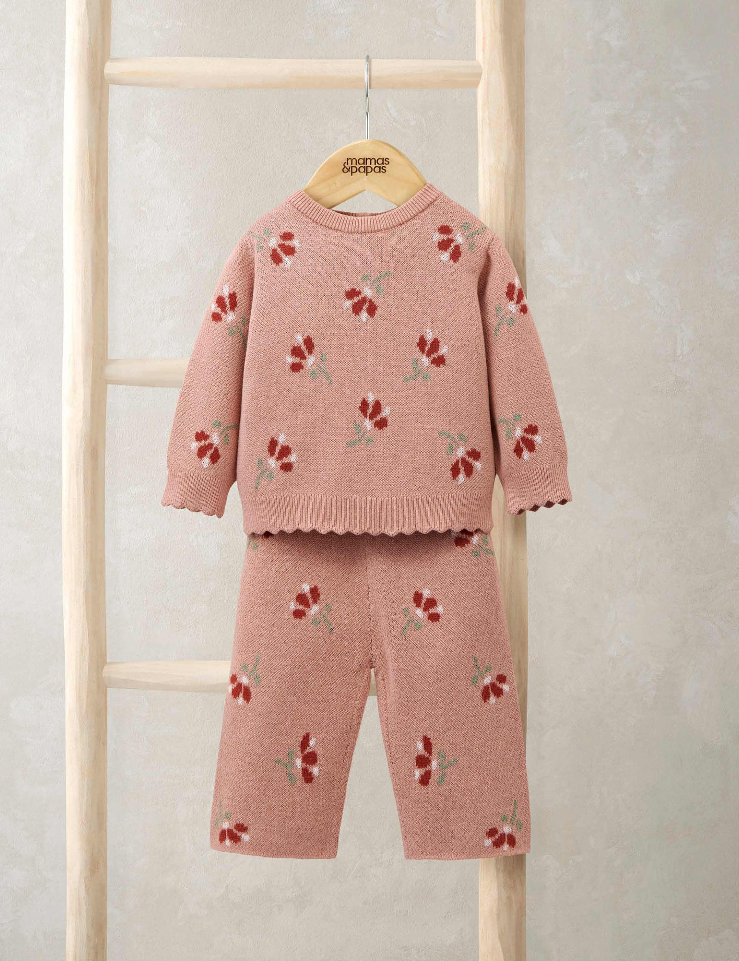 2pc Pure Cotton Floral Outfit (0-12 Mths)