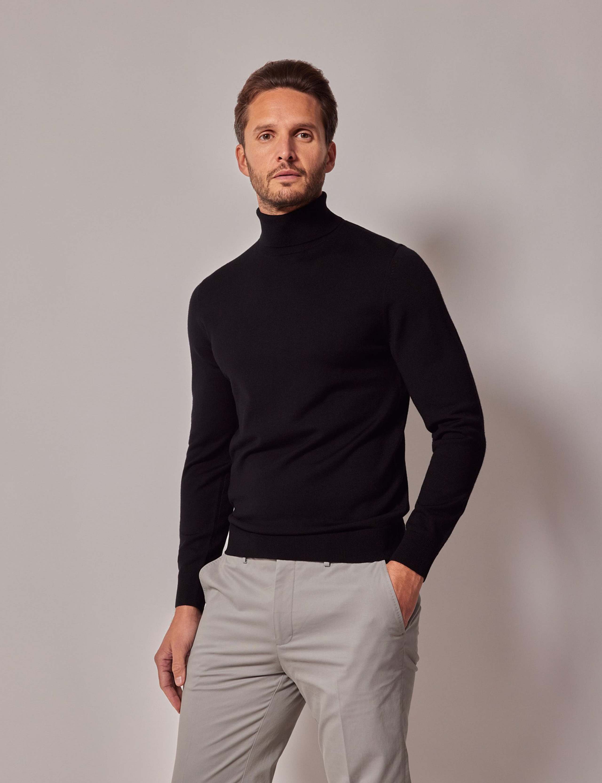 Pure Merino Wool Roll Neck Jumper