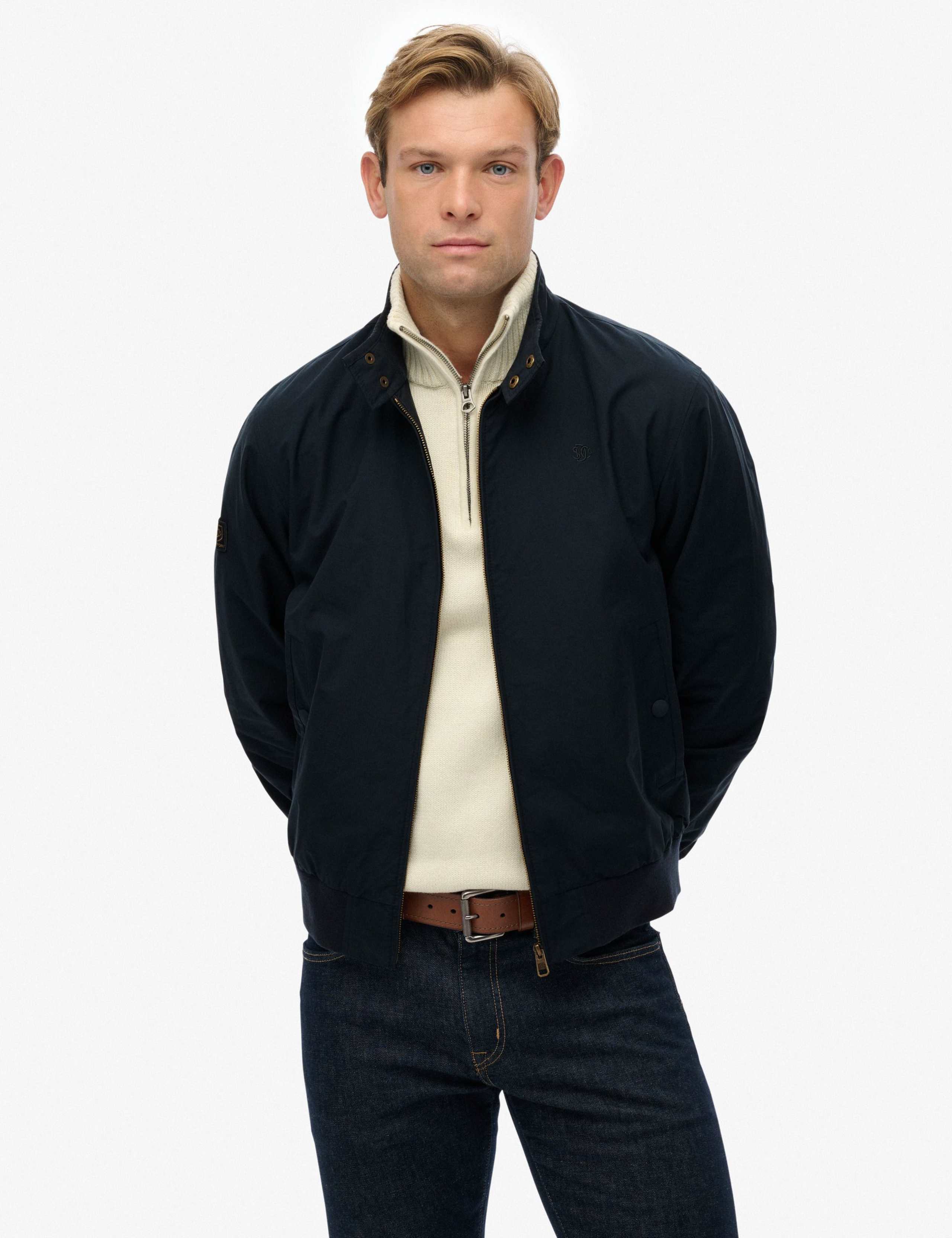 Cotton Blend Harrington Jacket