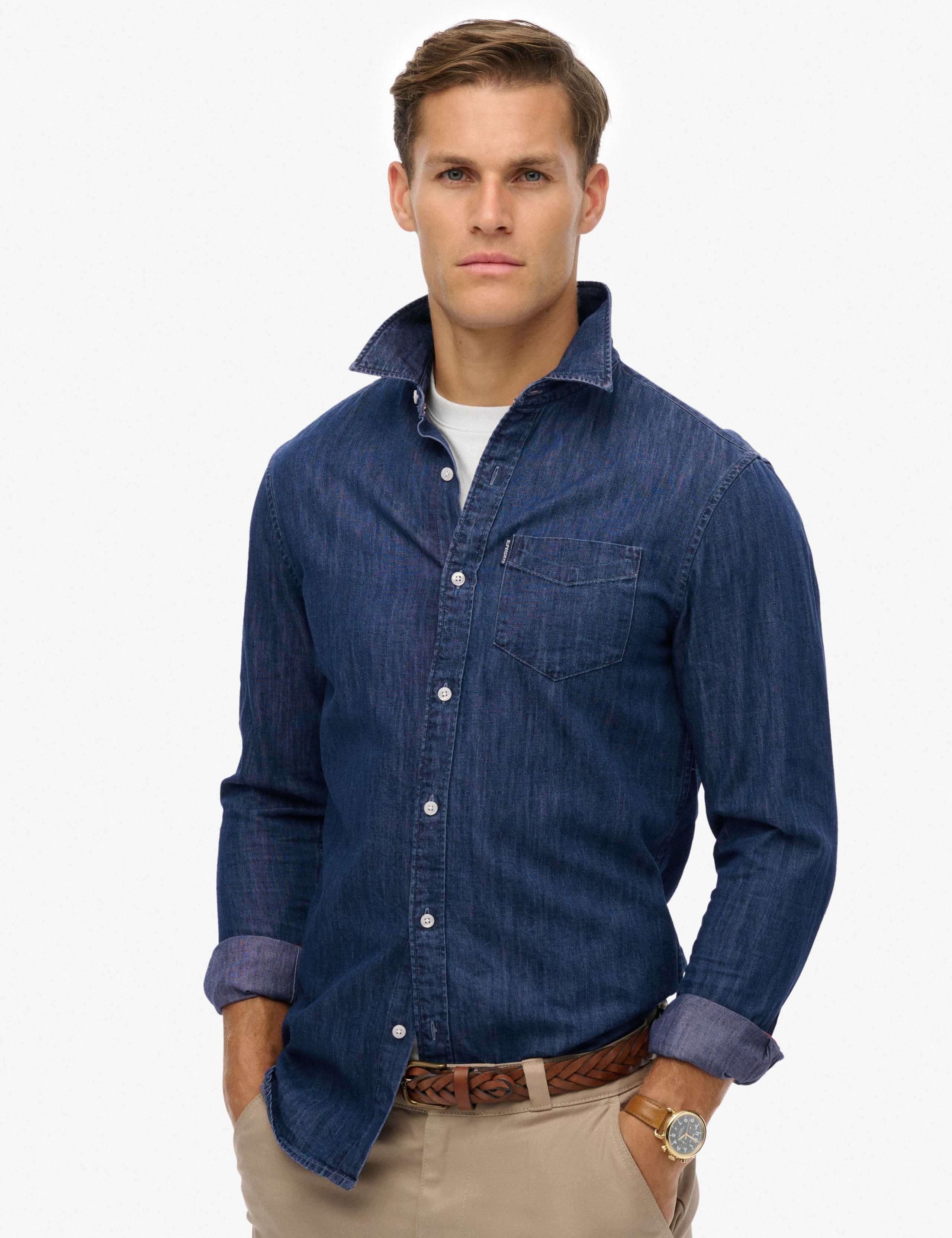 Relaxed Fit Pure Cotton Denim Shirt