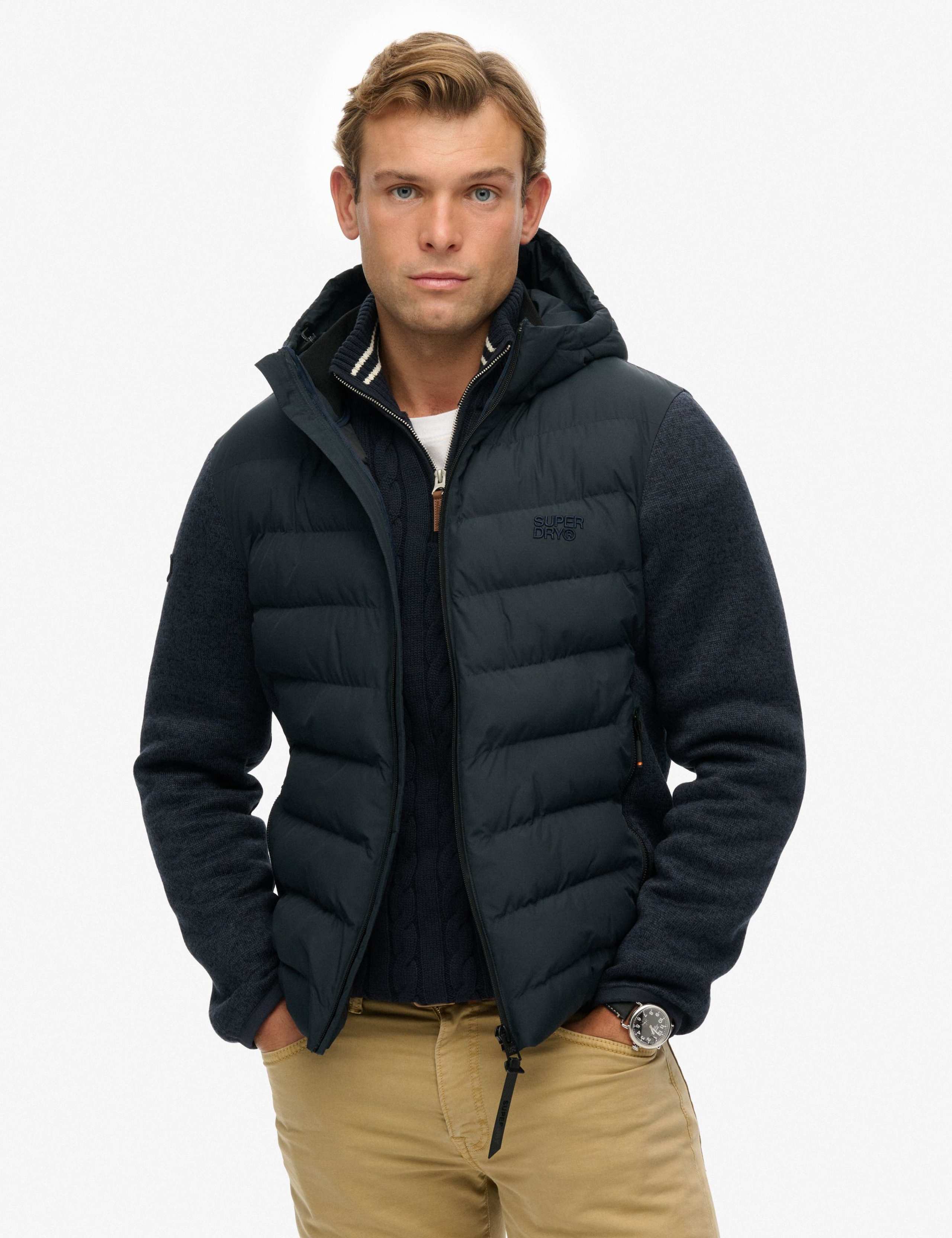 Hooded Storm Knitted Hybrid Jacket