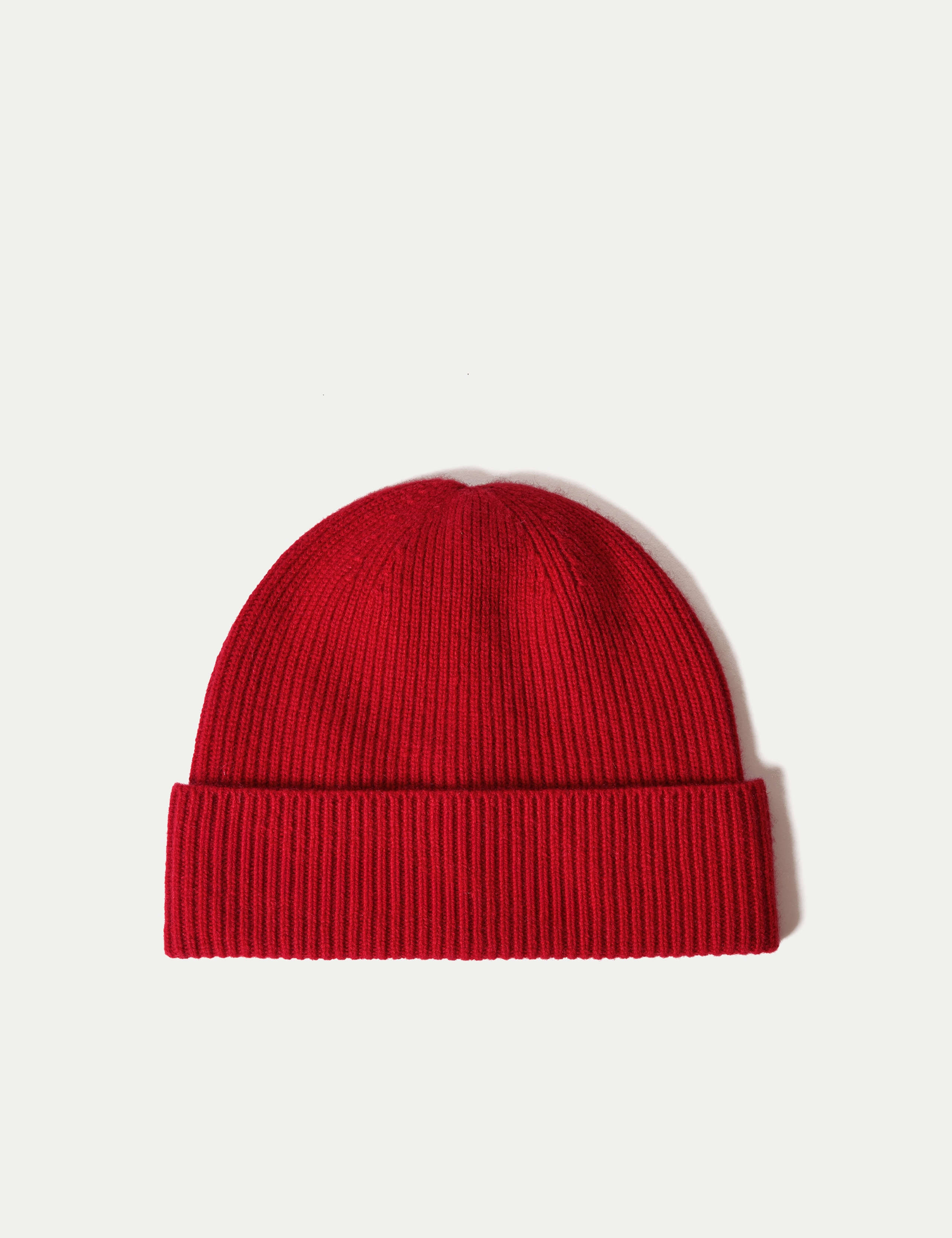 Pure Cashmere Rib Beanie Hat