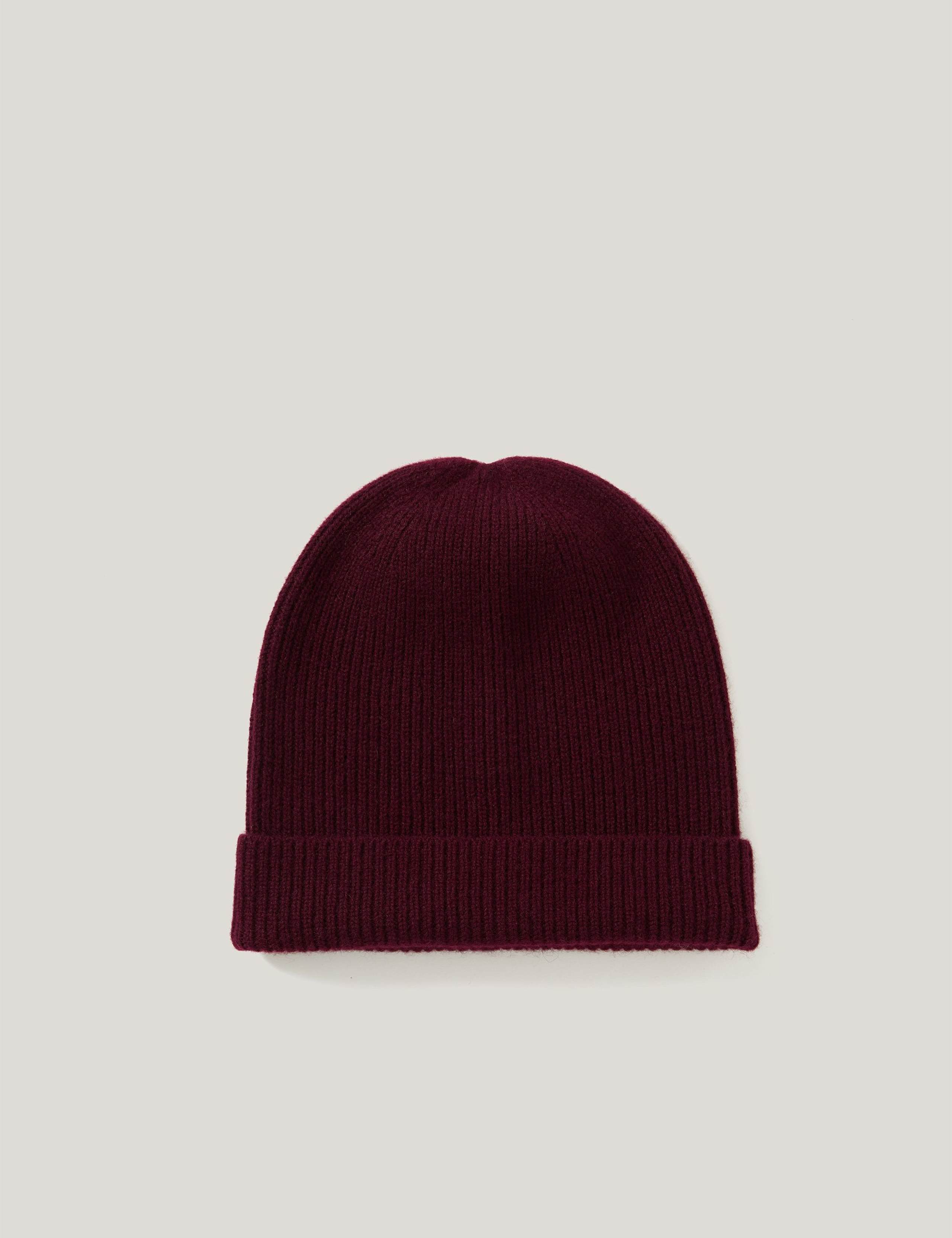 Pure Cashmere Rib Beanie Hat