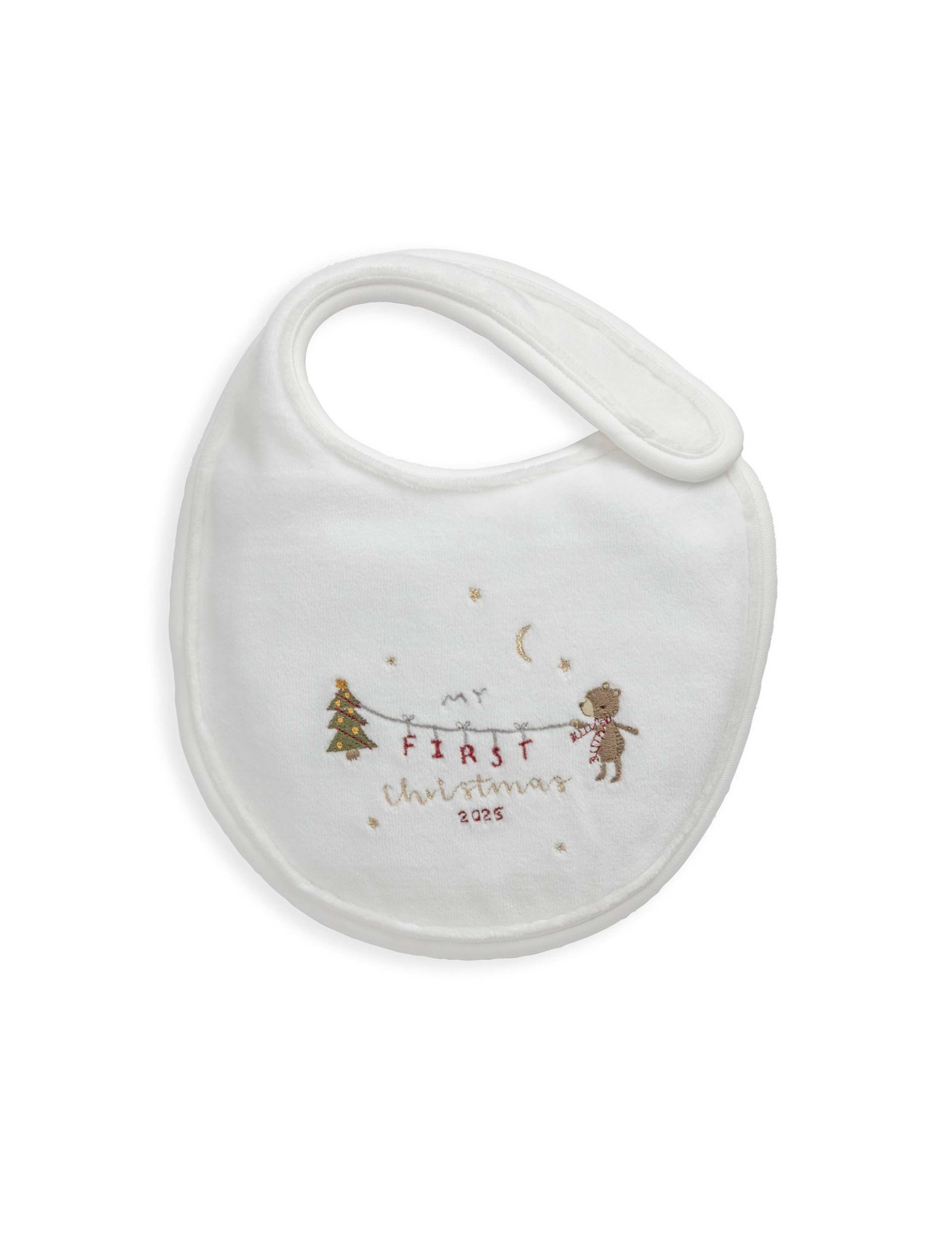Cotton Rich Velour My First Christmas Bib