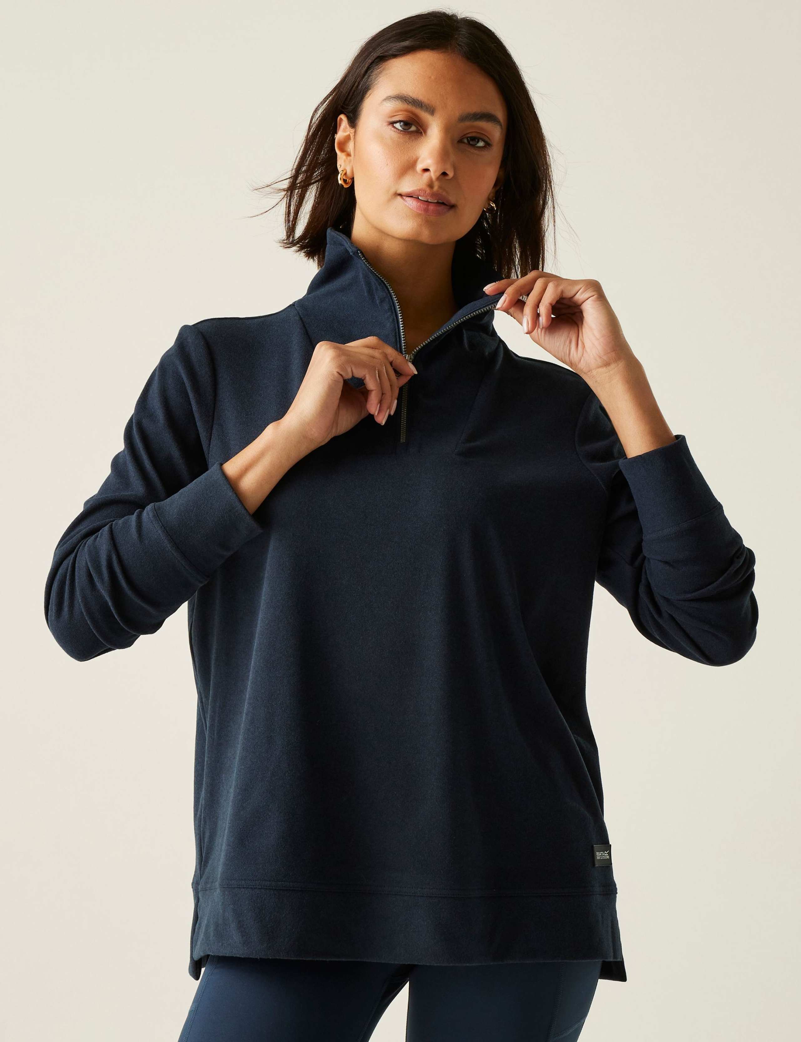 Demmi Funnel Neck Half Zip Sweatshirt