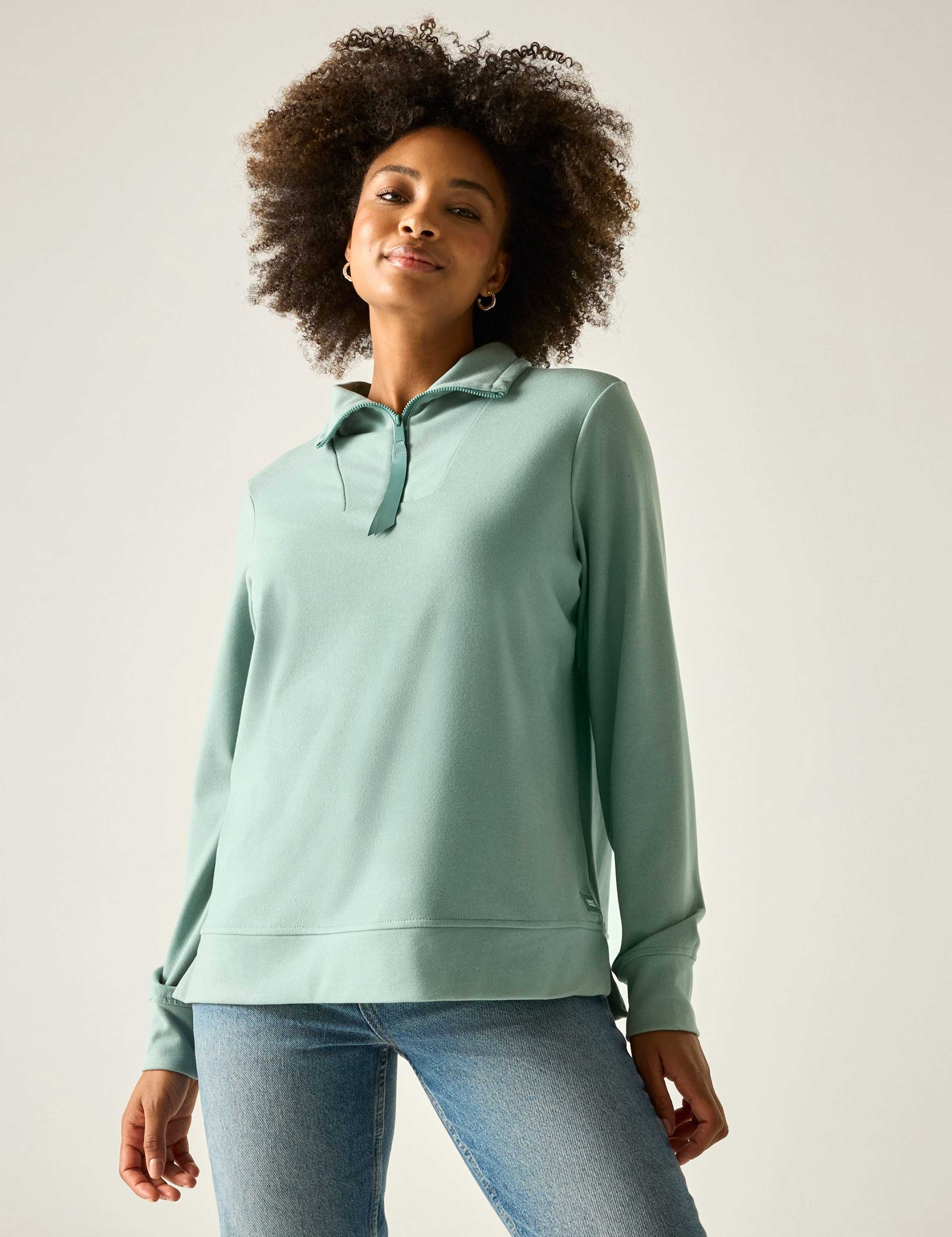 Demmi Funnel Neck Half Zip Sweatshirt
