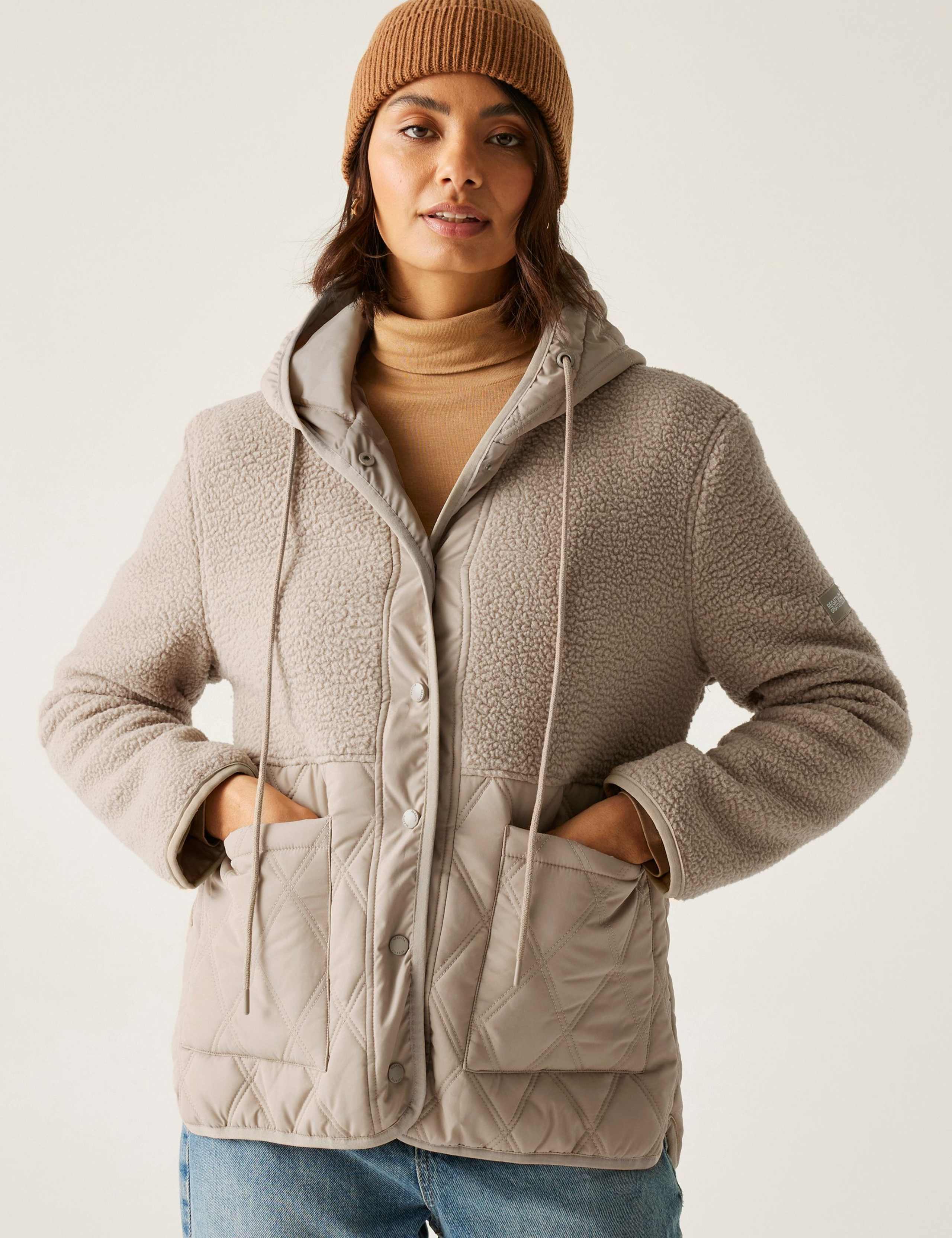 Mikayla Quilted Hooded Fleece Jacket