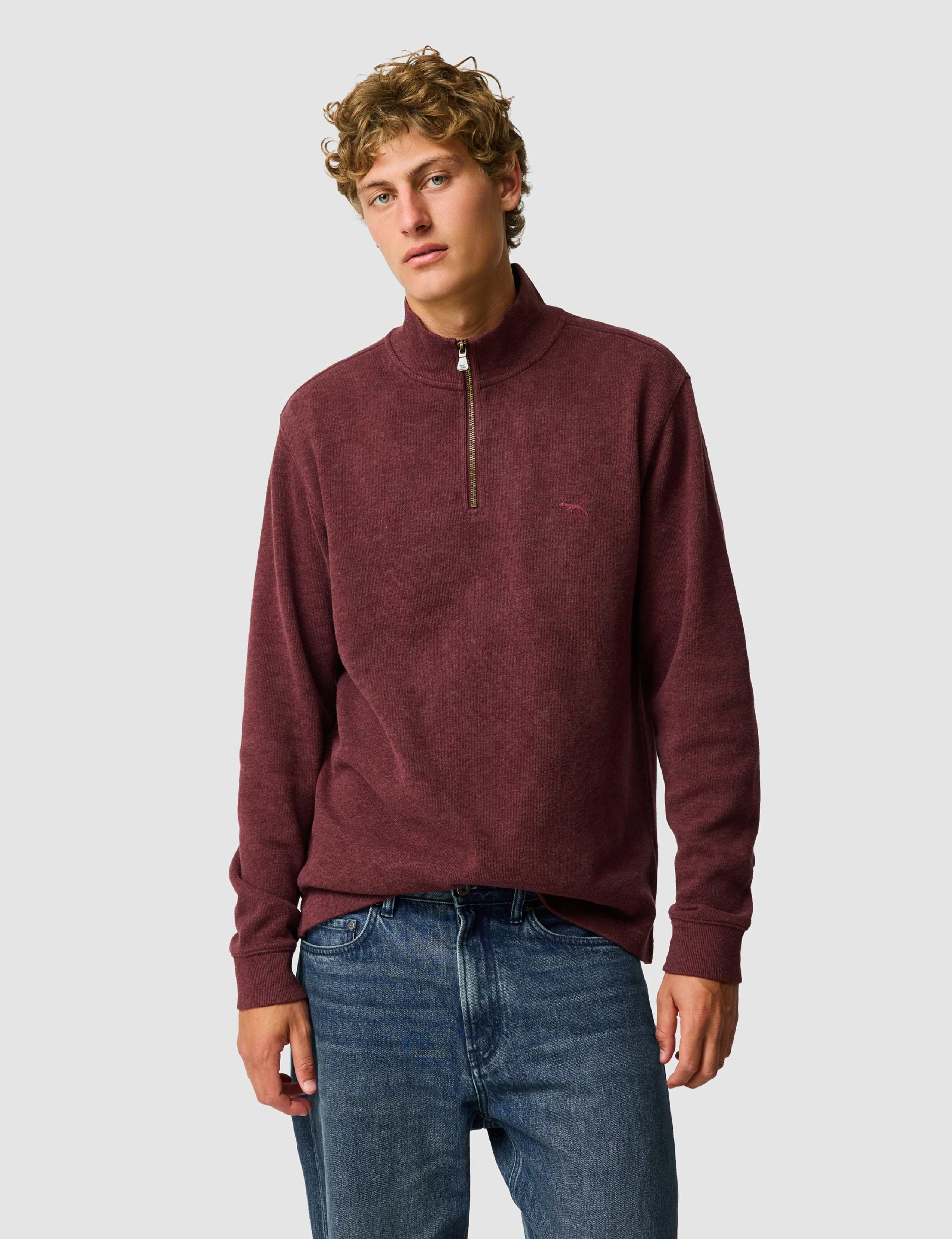 Alton Ave Pure Cotton Half Zip Sweatshirt