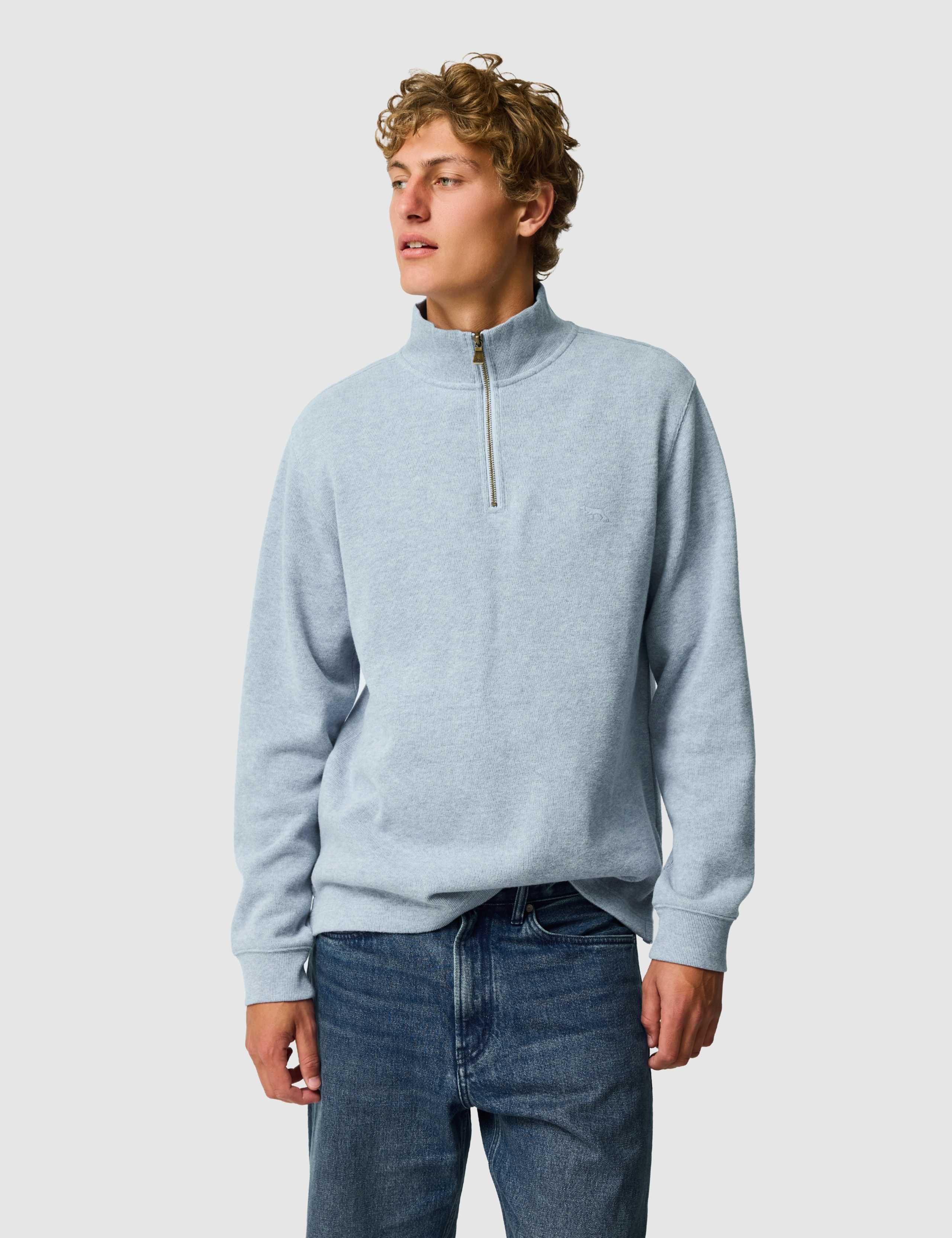 Alton Ave Pure Cotton Half Zip Sweatshirt