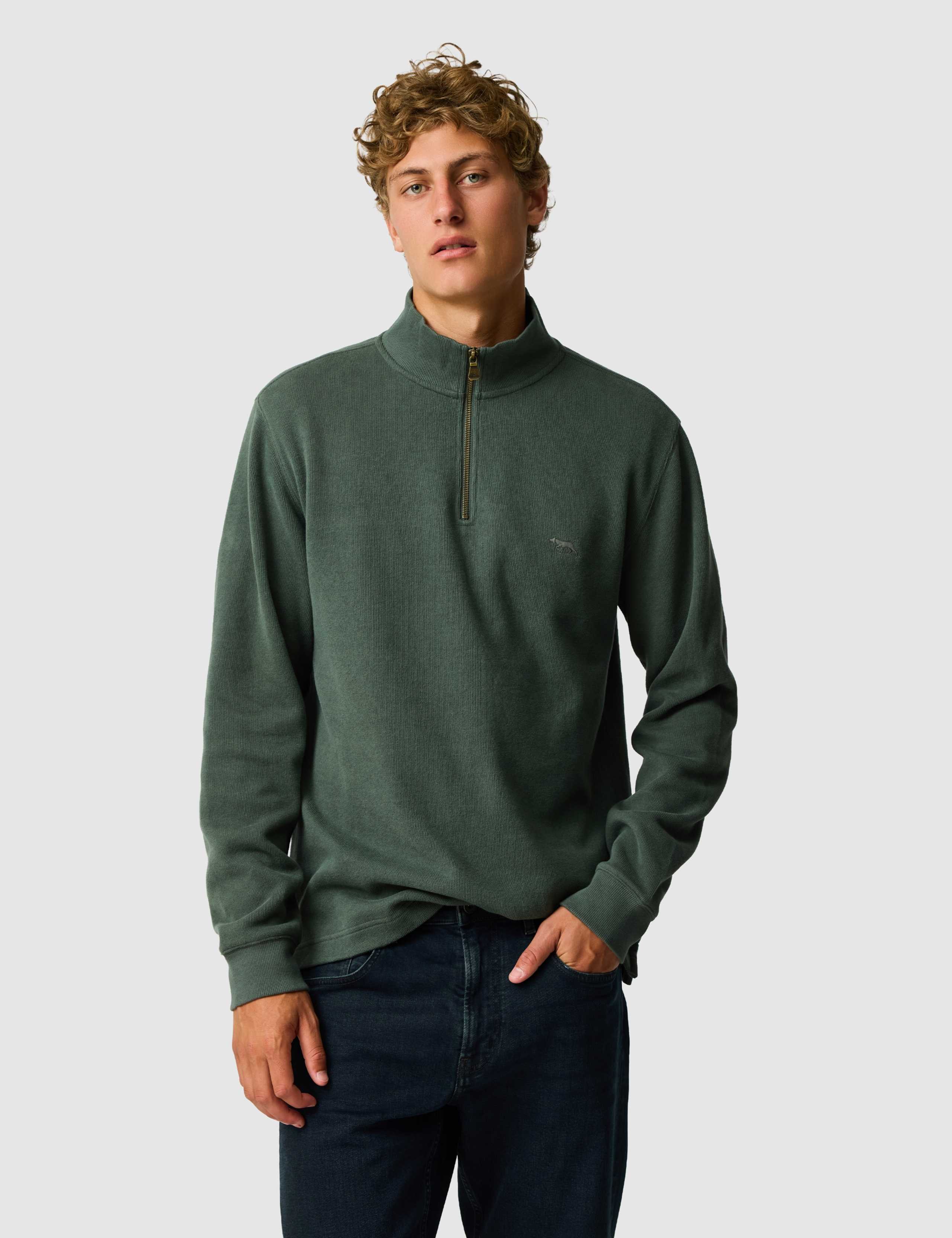 Alton Ave Pure Cotton Half Zip Sweatshirt