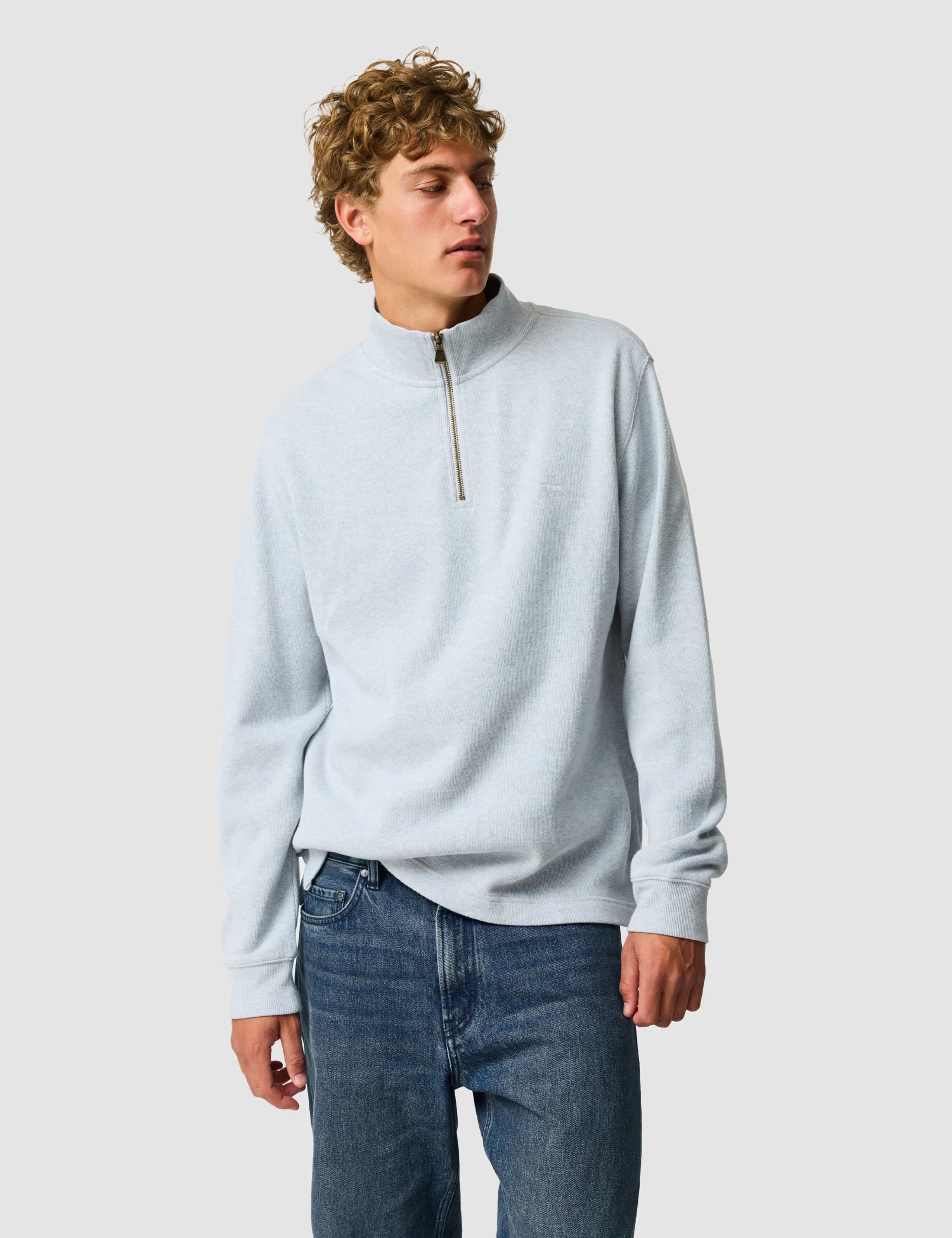 Alton Ave Pure Cotton Half Zip Sweatshirt