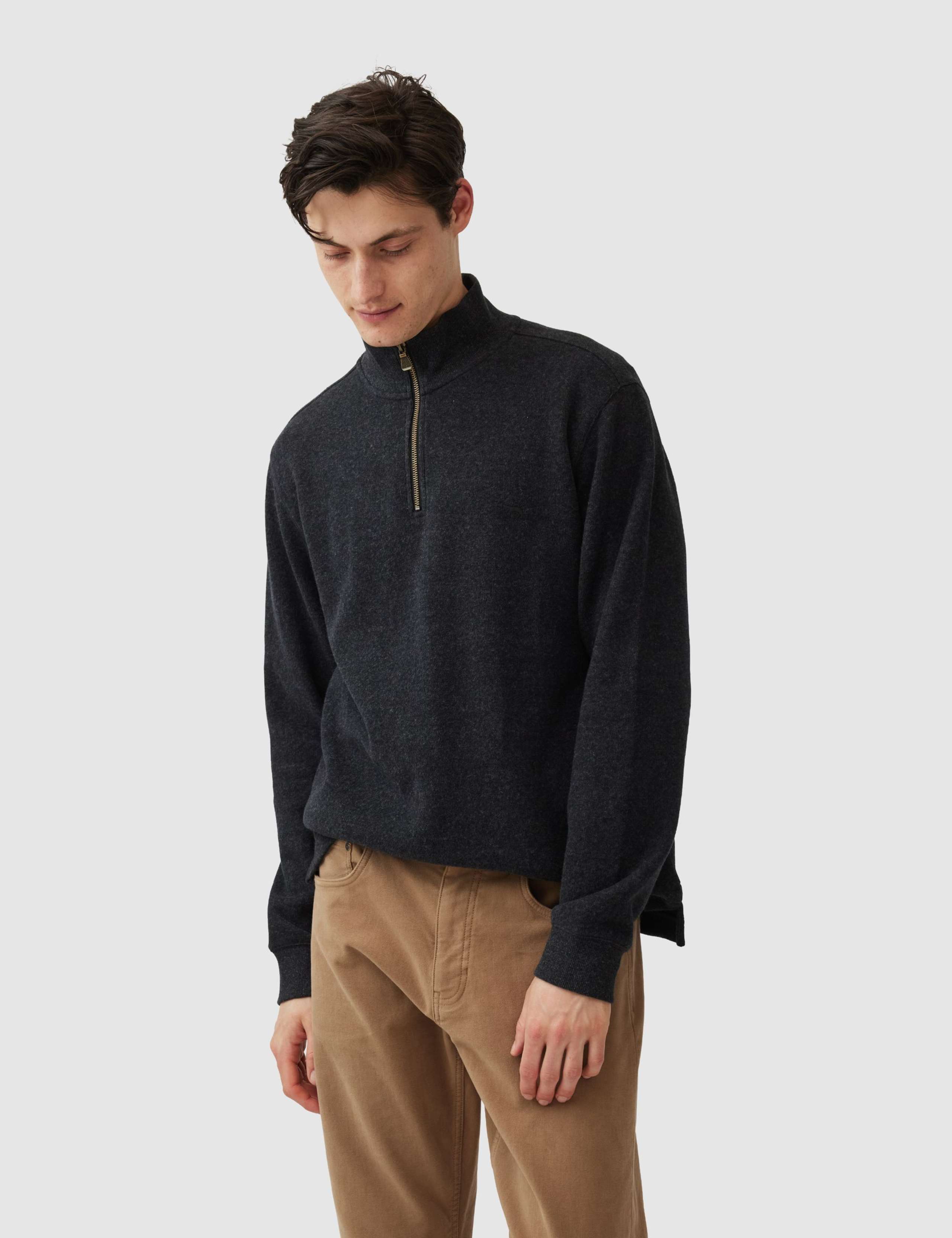 Alton Ave Pure Cotton Half Zip Sweatshirt