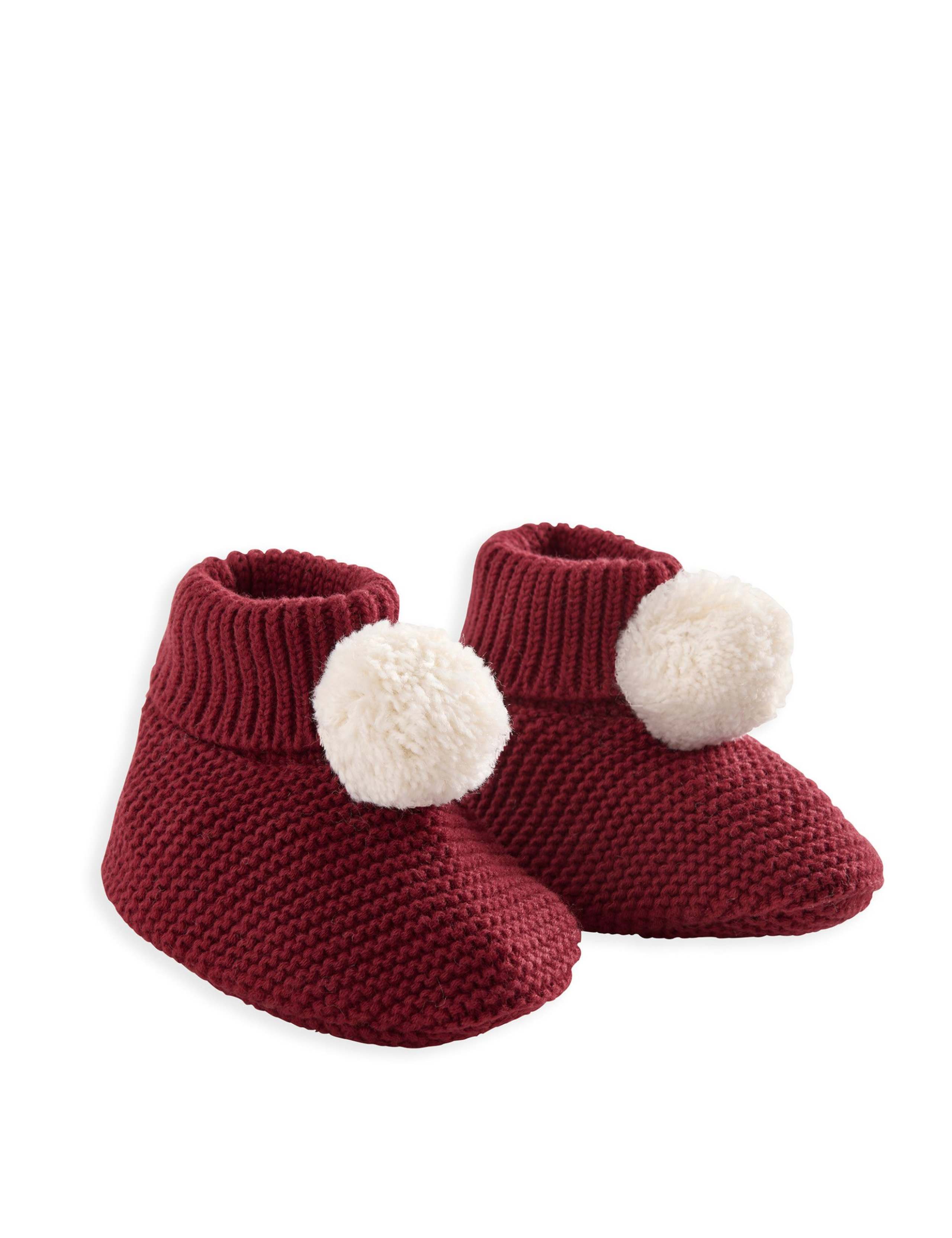 Pom Pom Booties (0-12 Mths)