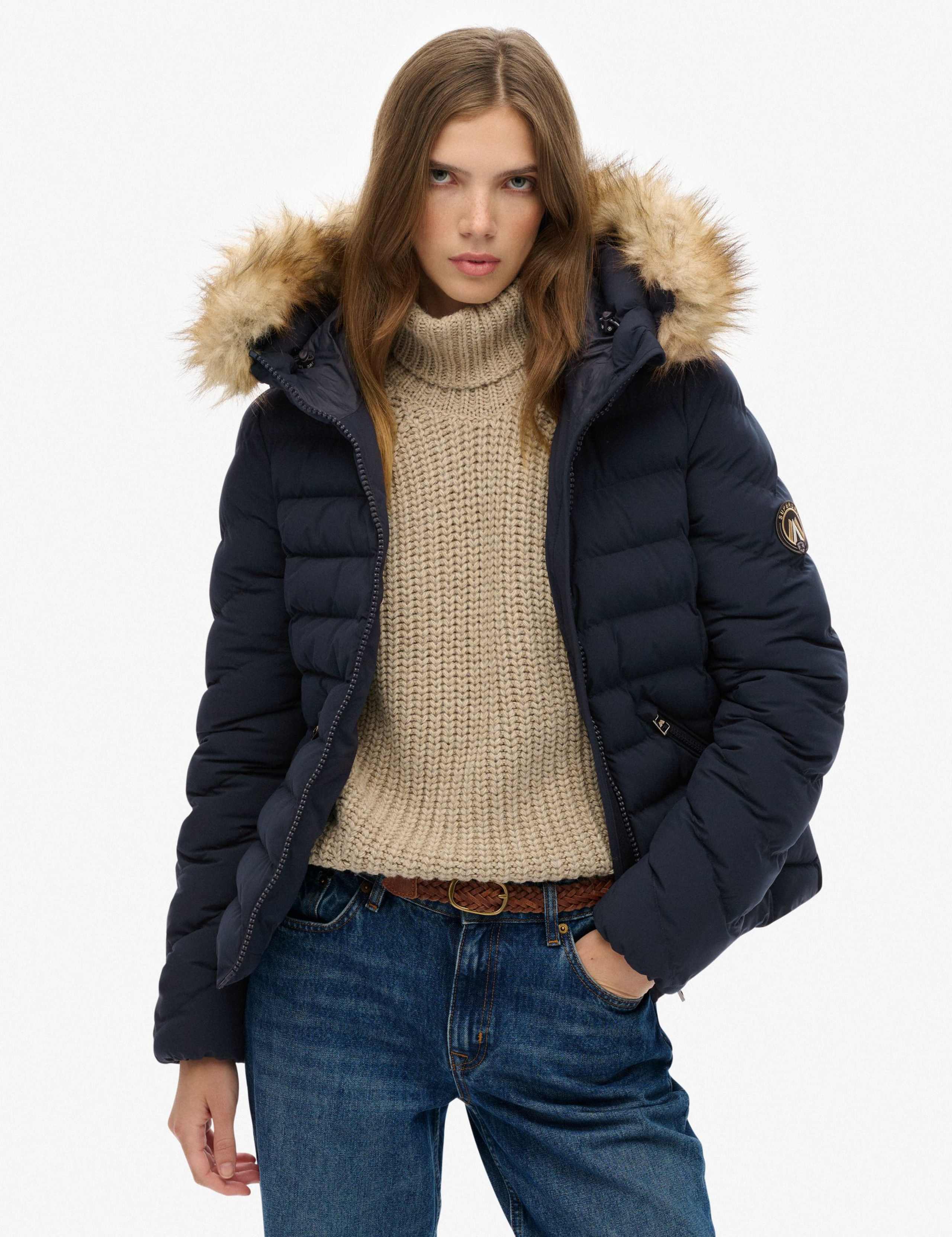 Hooded Funnel Neck Puffer Jacket