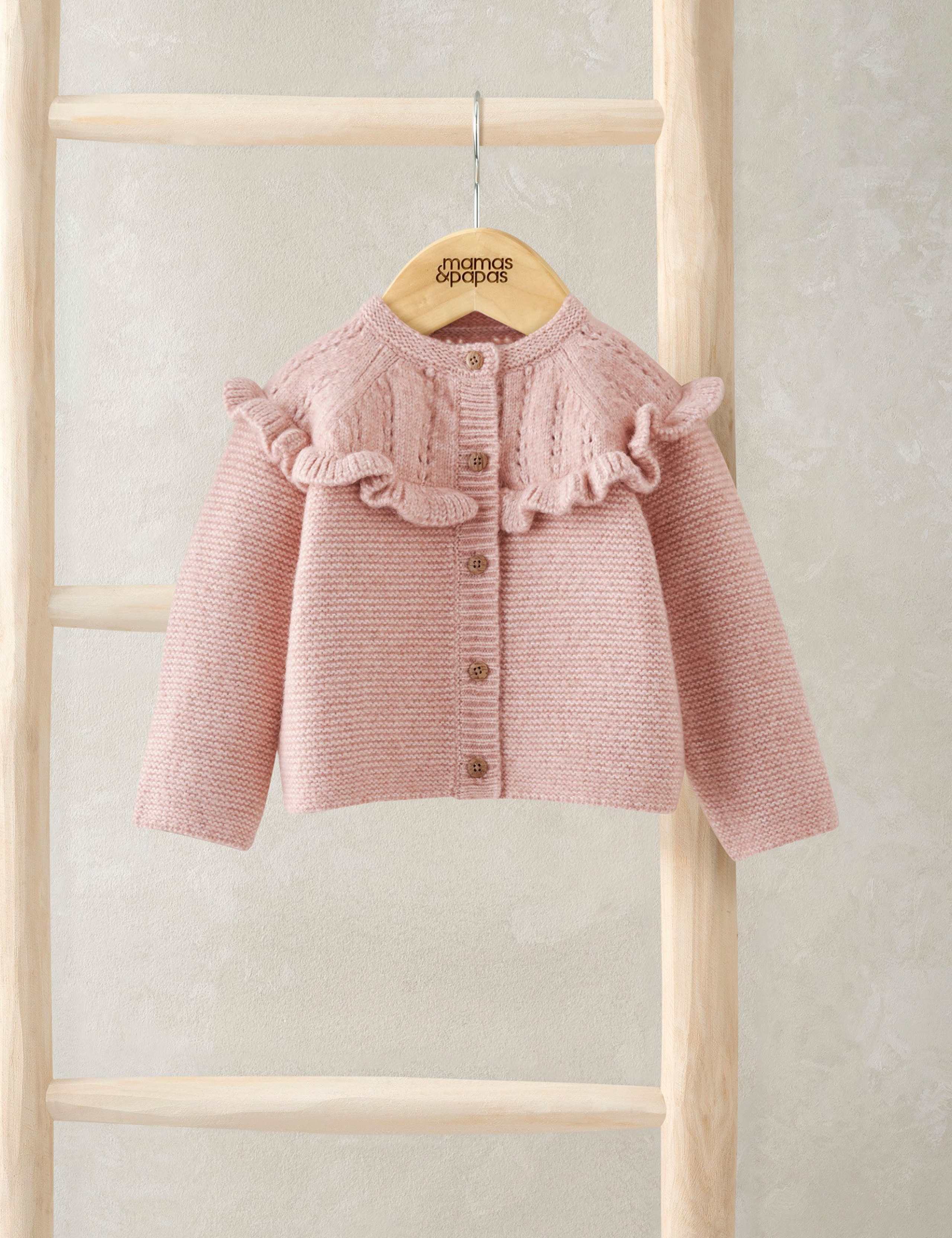 Knitted Frill Trim Cardigan (0-12 Mths)
