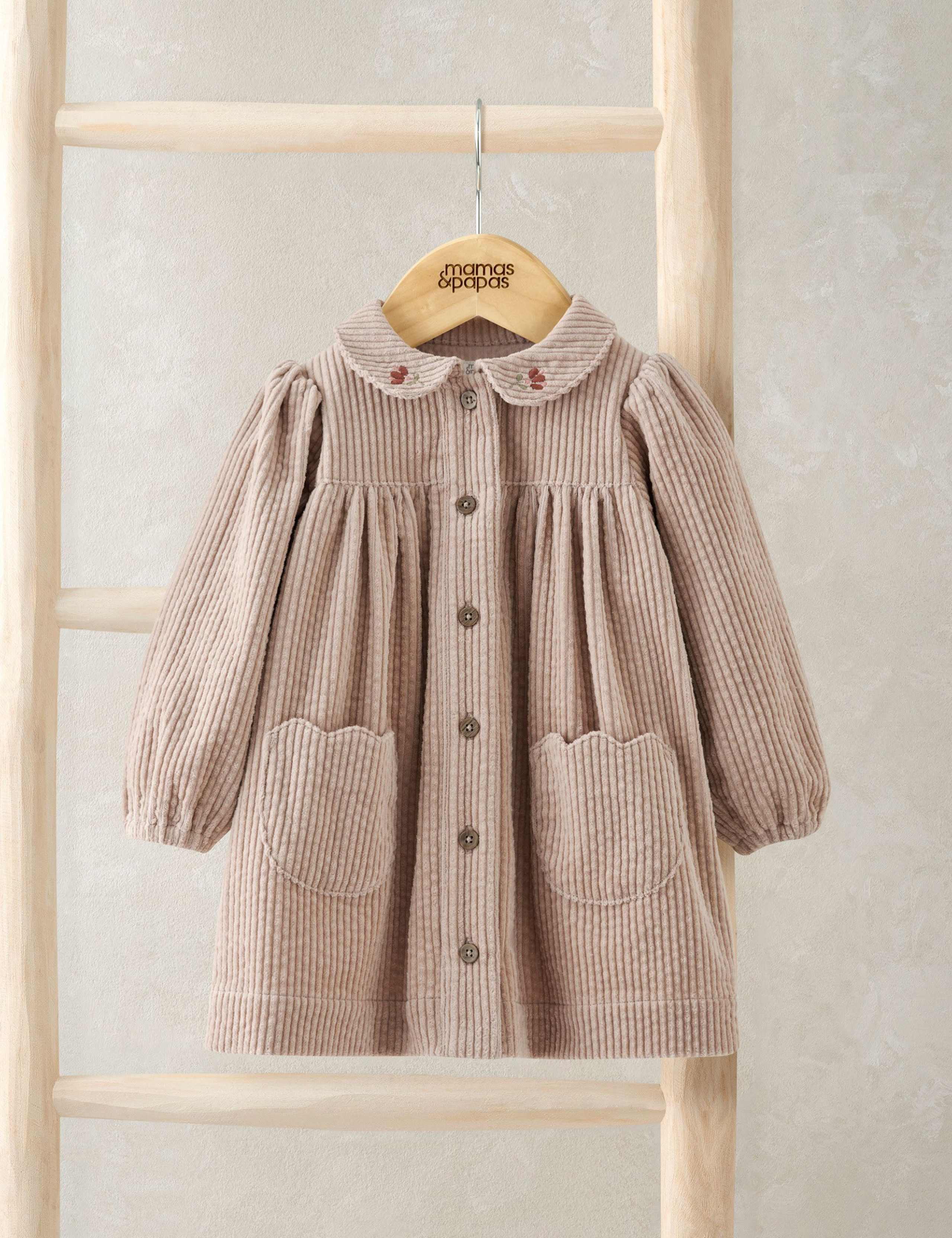 Pure Cotton Cord Collared Dress (0 Mths-3 Yrs)