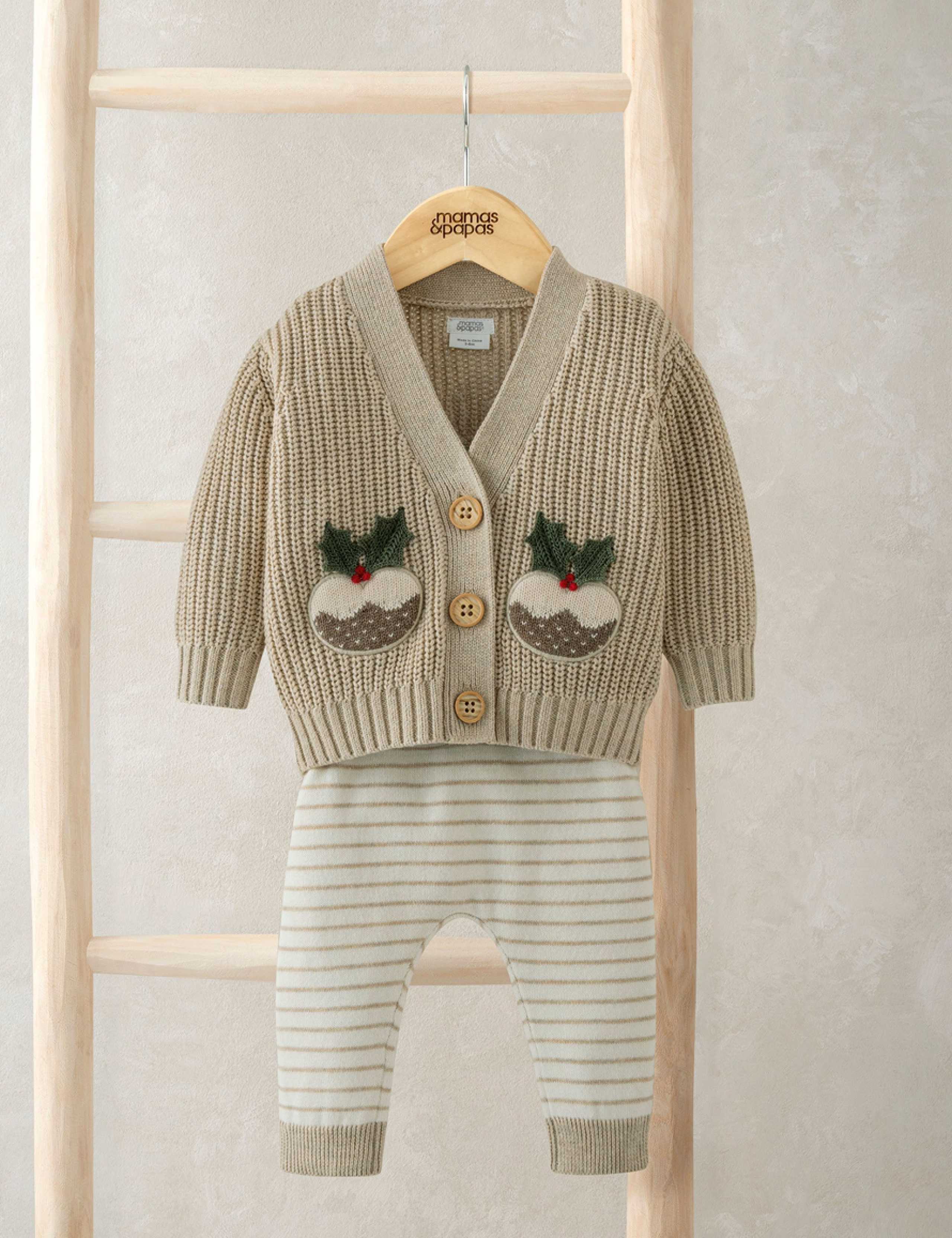 2pc Cotton Rich Christmas Pudding Outfit (0-12 Mths)
