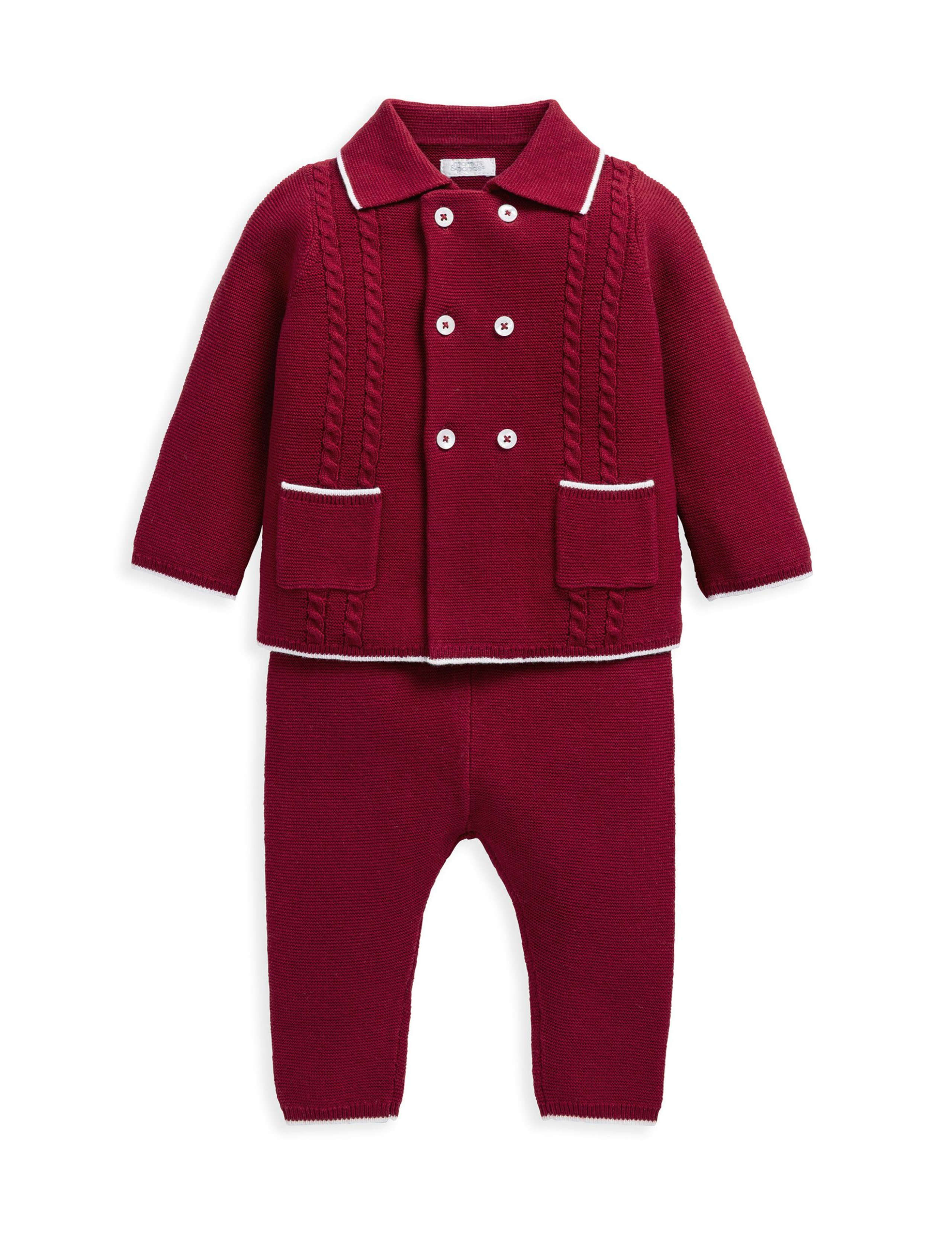 2pc Pure Cotton Cable Knit Outfit (0-18 Mths)