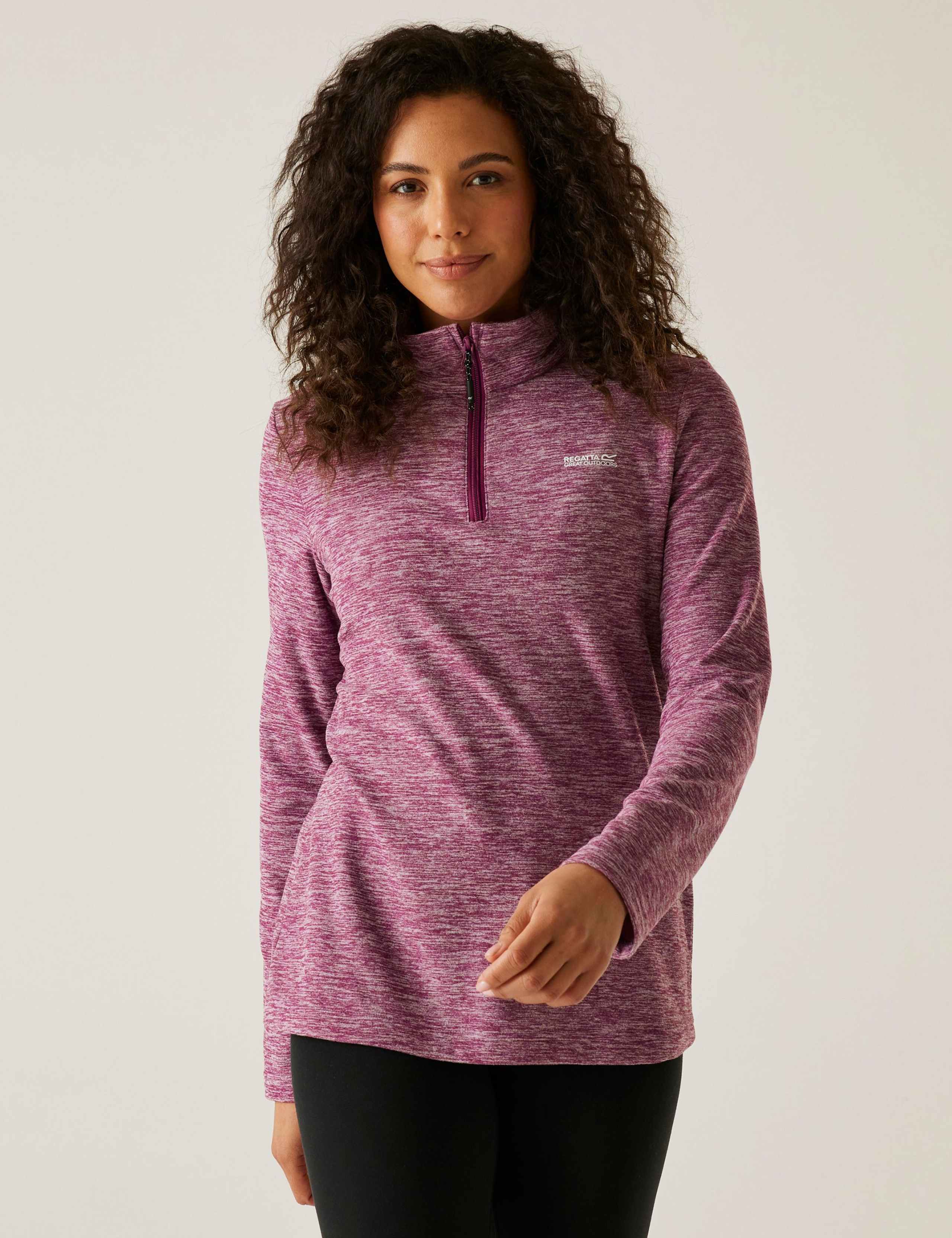 Sweethart Marl Funnel Neck Half Zip Fleece