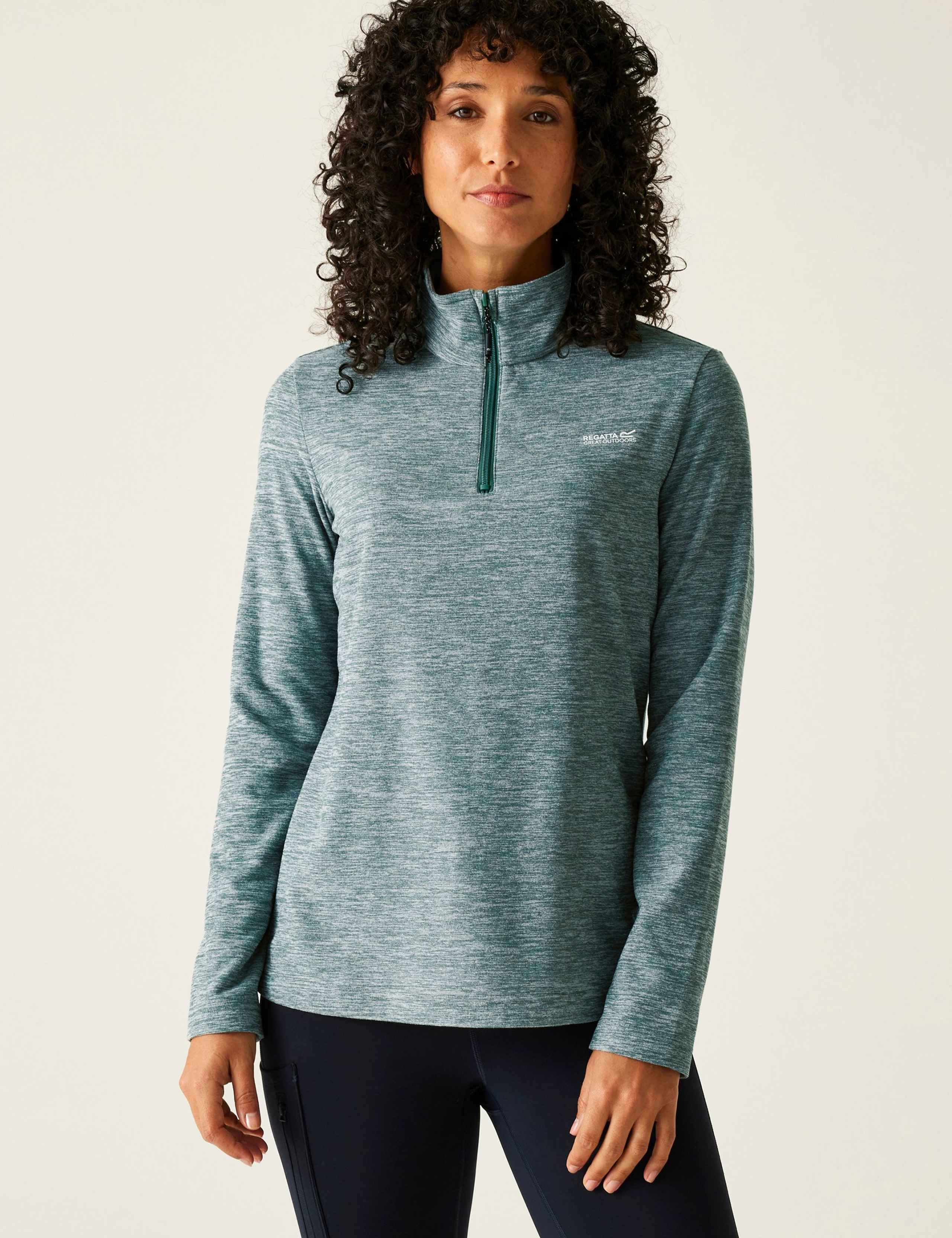 Sweethart Marl Funnel Neck Half Zip Fleece