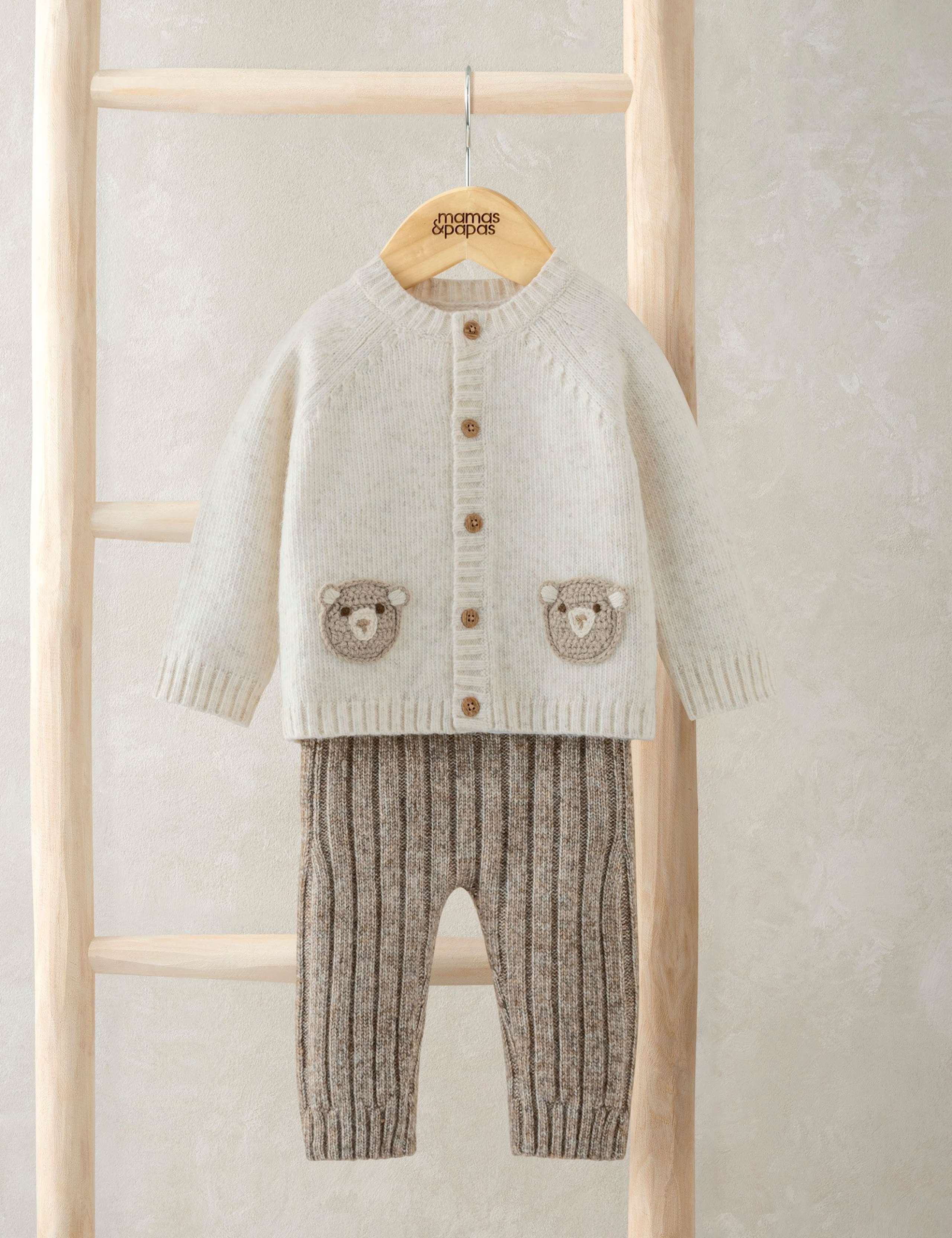 Pure Cotton Knitted Cardigan & Leggings Set (0-12 Mths)