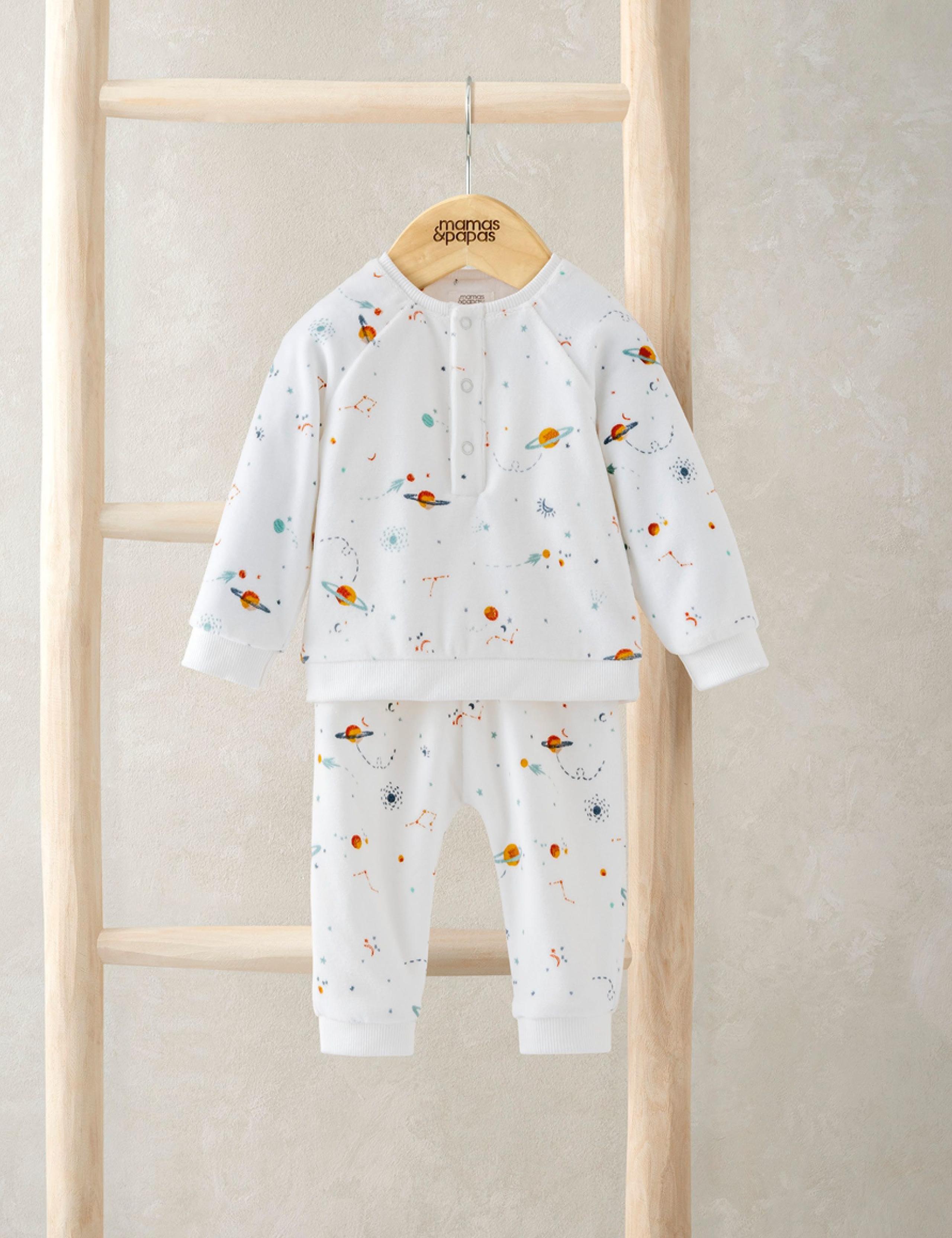 Velour Planets Print Pyjamas (2-24 Mths)