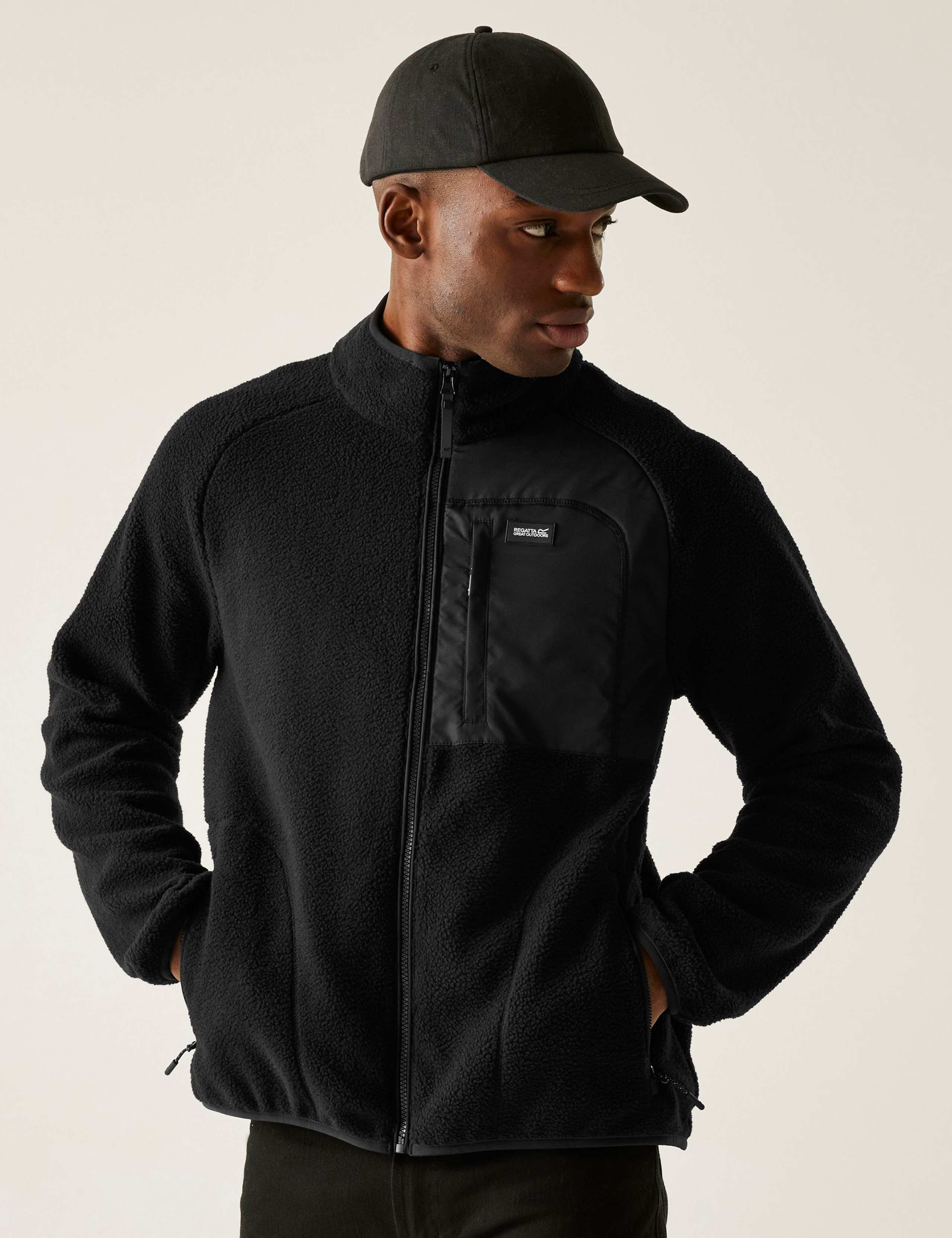 Borg Funnel Neck Zip Up Fleece