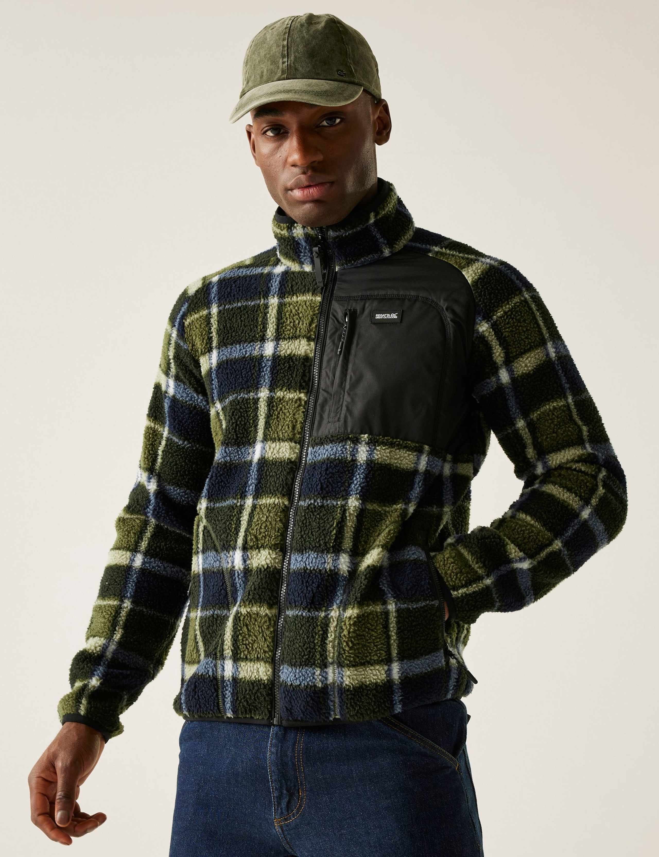 Frankie Borg Checked Zip Up Fleece