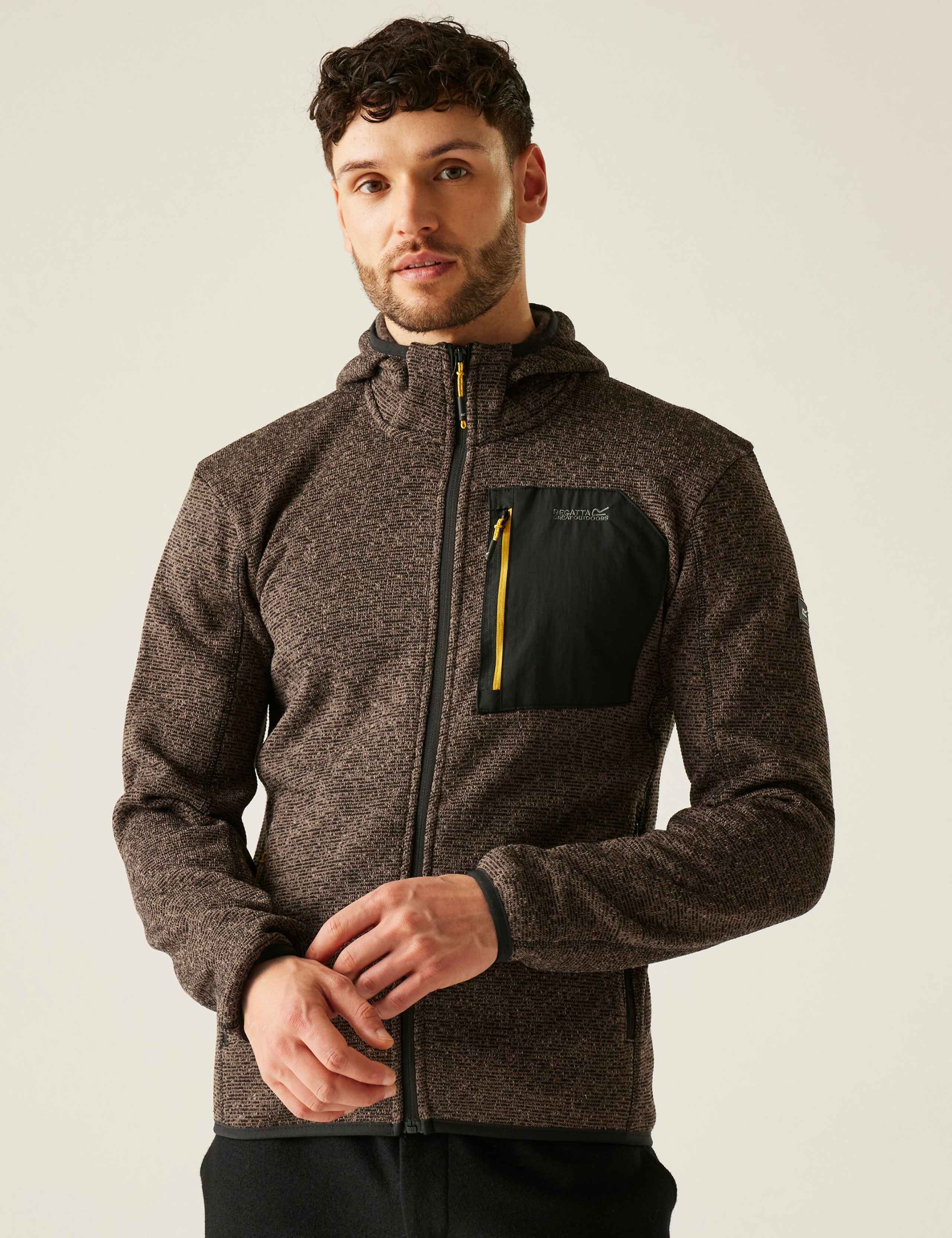 Newhill Textured Hooded Zip Up Fleece