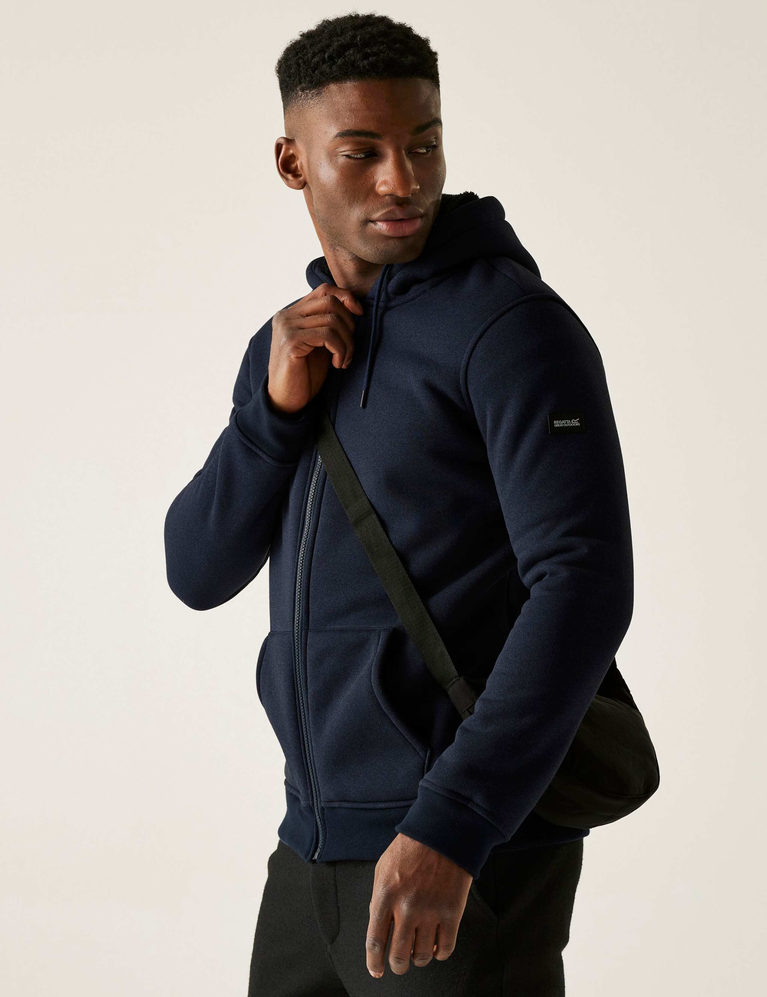 Naddle Jersey Fleece Lined Zip Up Hoodie