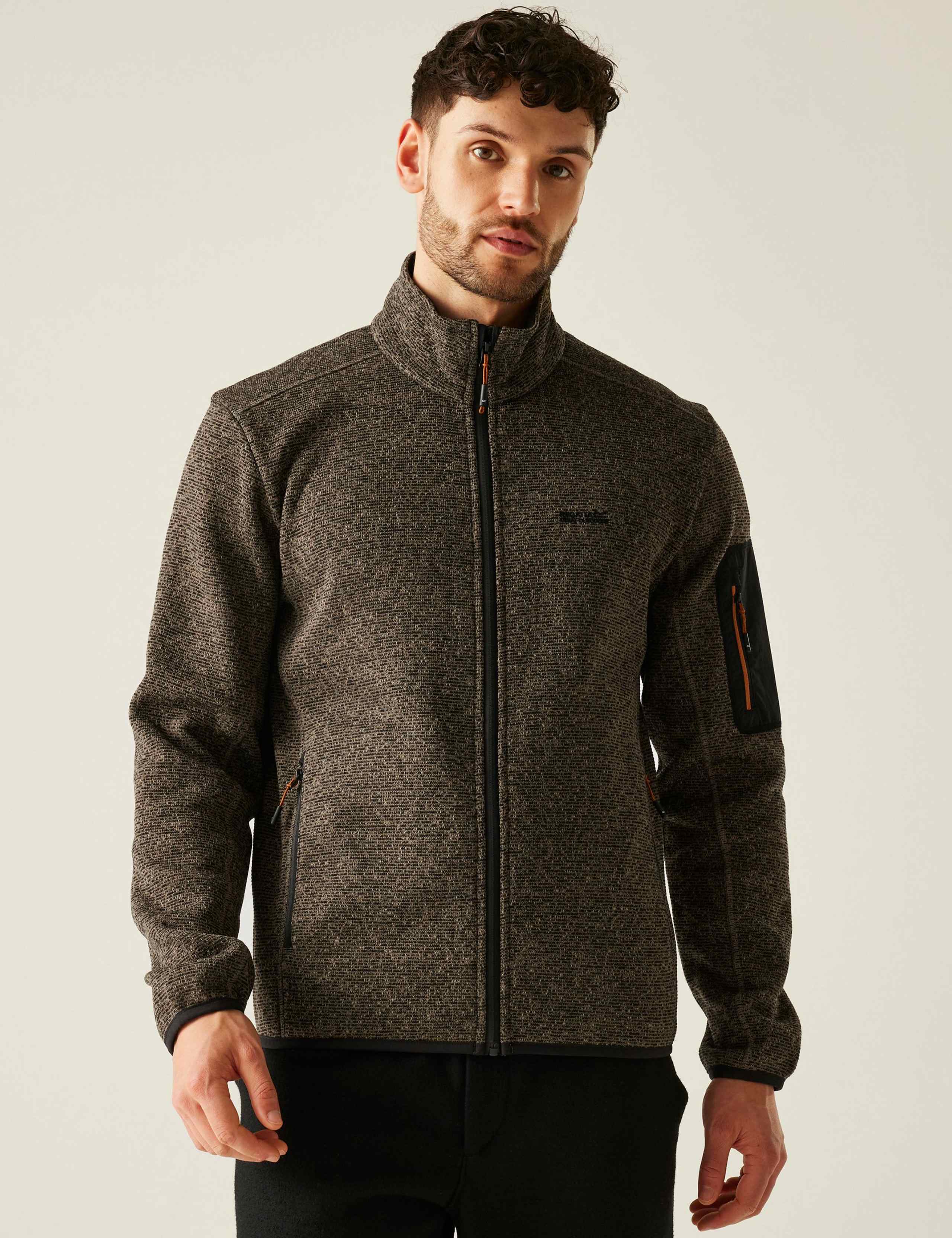 Newhill Textured Funnel Neck Zip Up Fleece