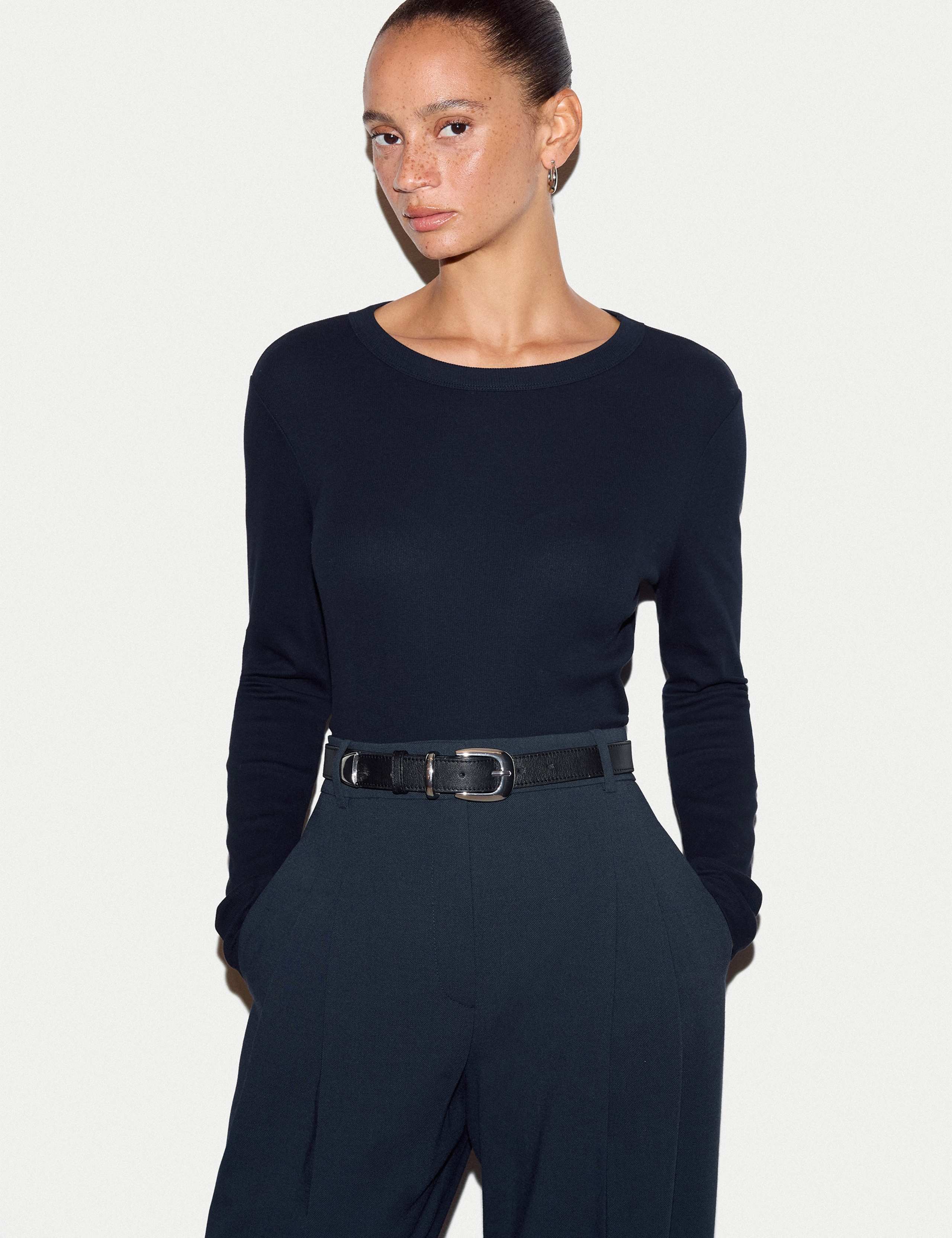 Cotton Rich Ribbed Slim Fit T-Shirt