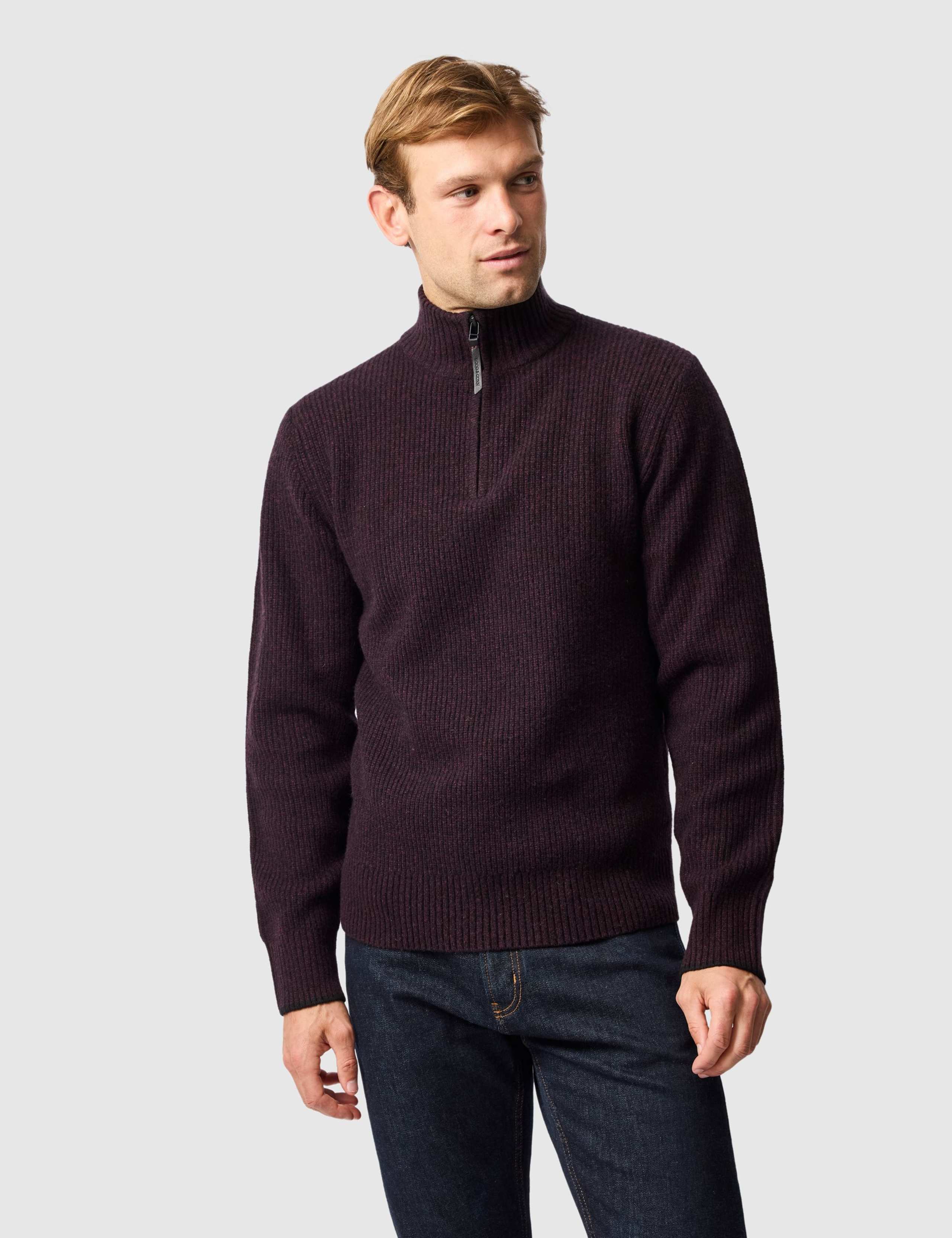 Robbies Road Pure Lambswool Half Zip Jumper