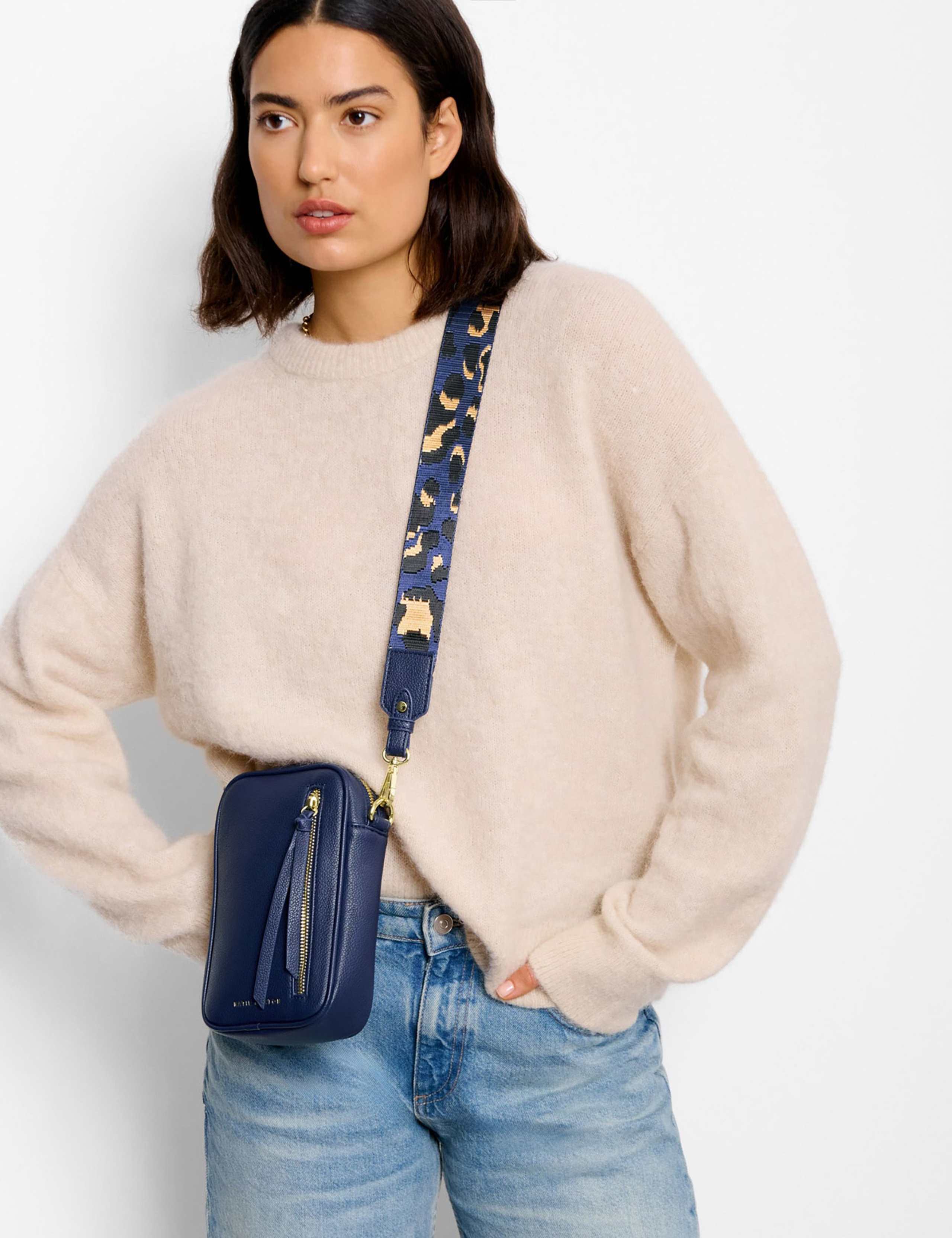 Faux Leather Metallic Cross Body Bag