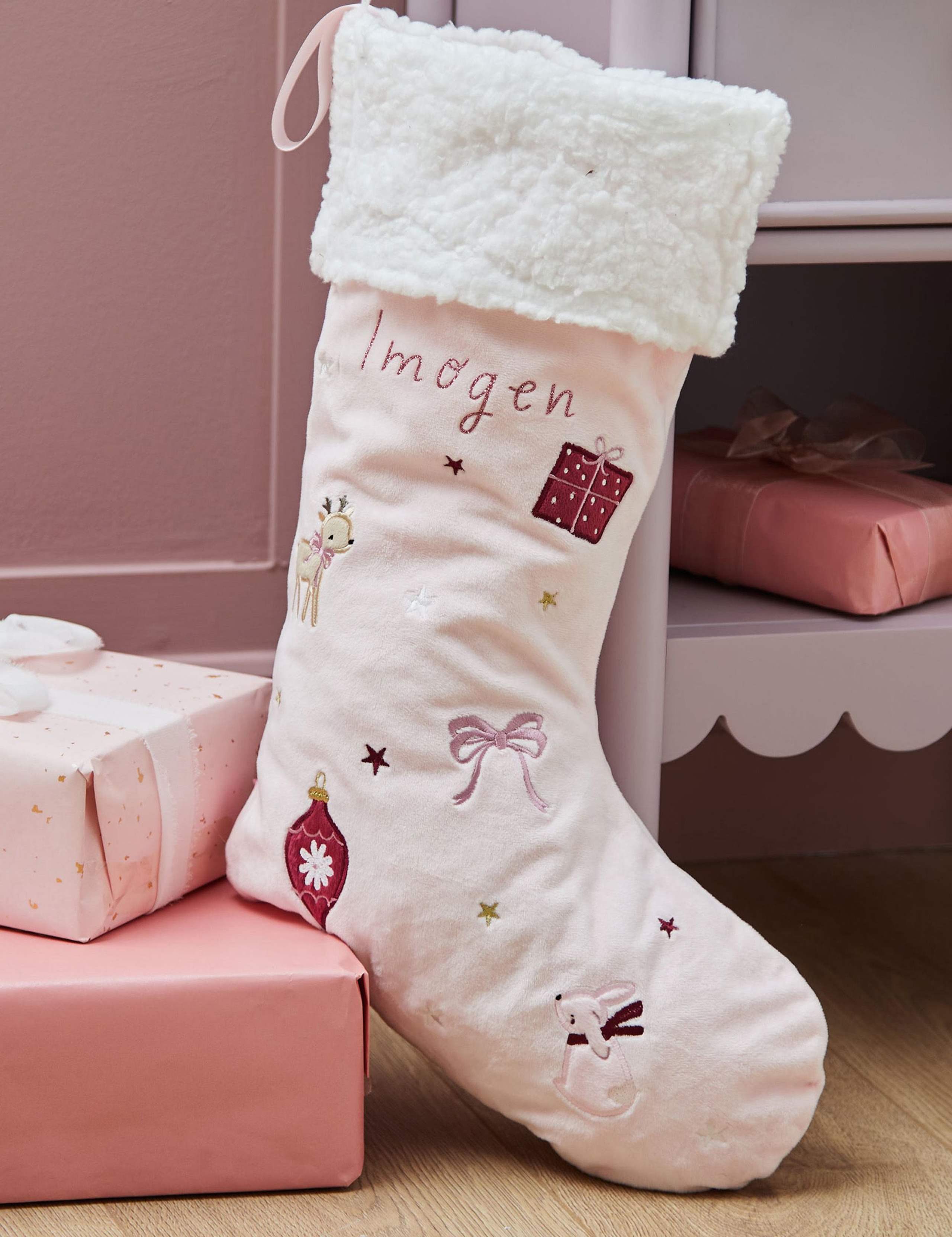 Personalised  Pink Multi Asset Stocking