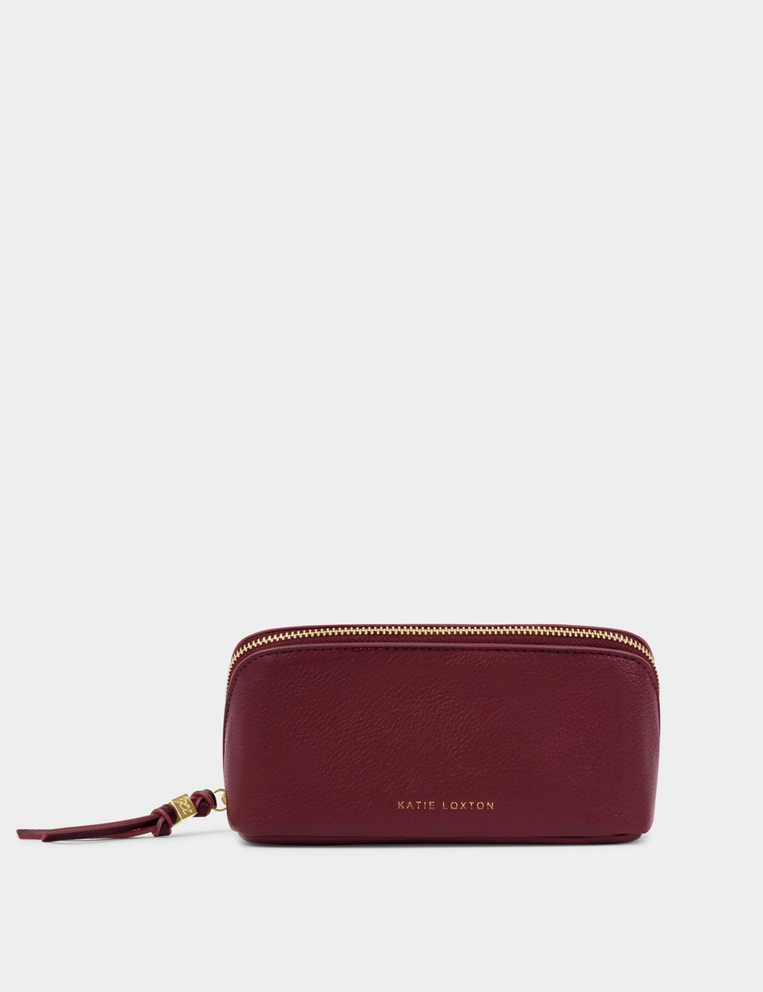 Faux Leather Fold-Out Mirror Make-Up Bag