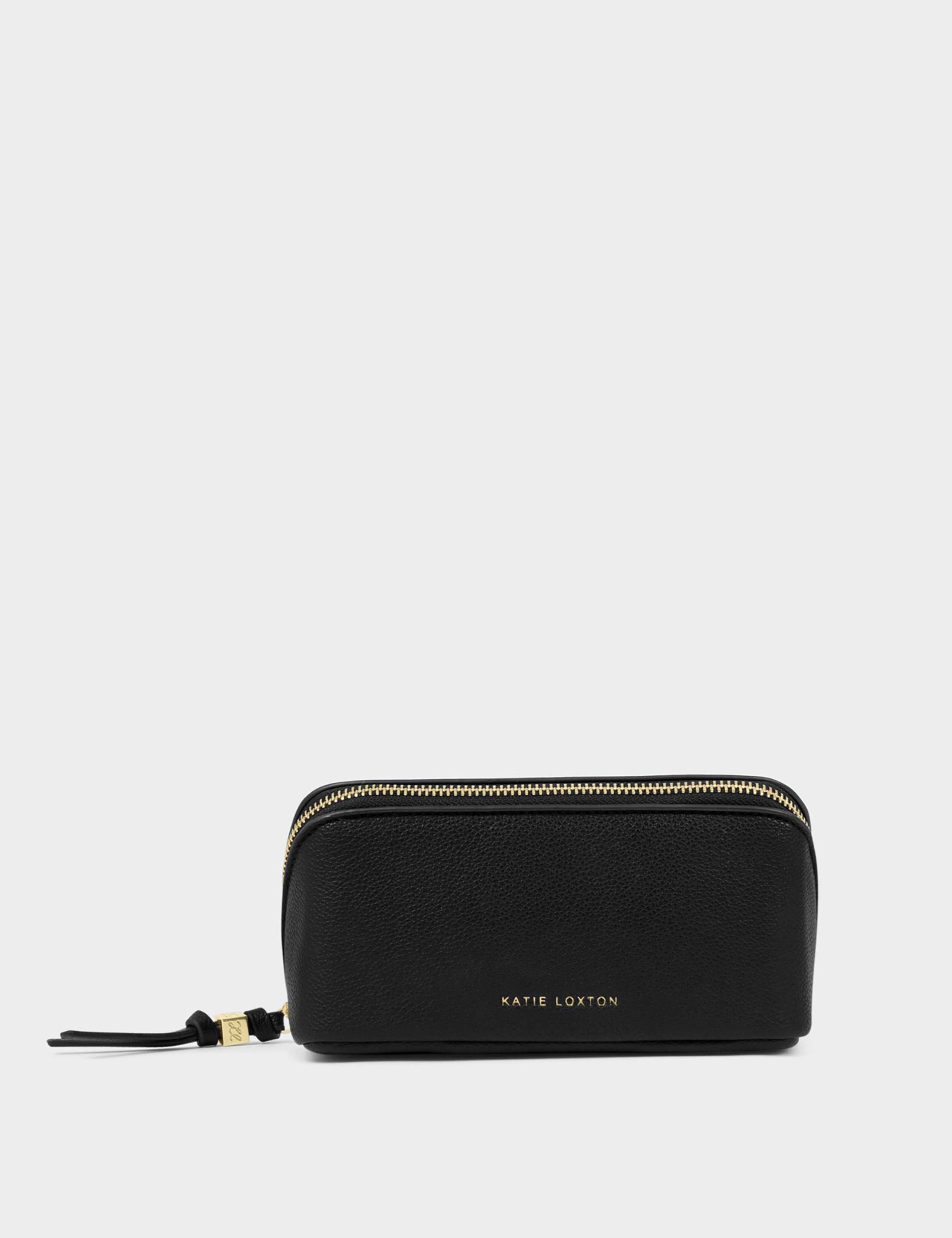 Faux Leather Fold-Out Mirror Make-Up Bag