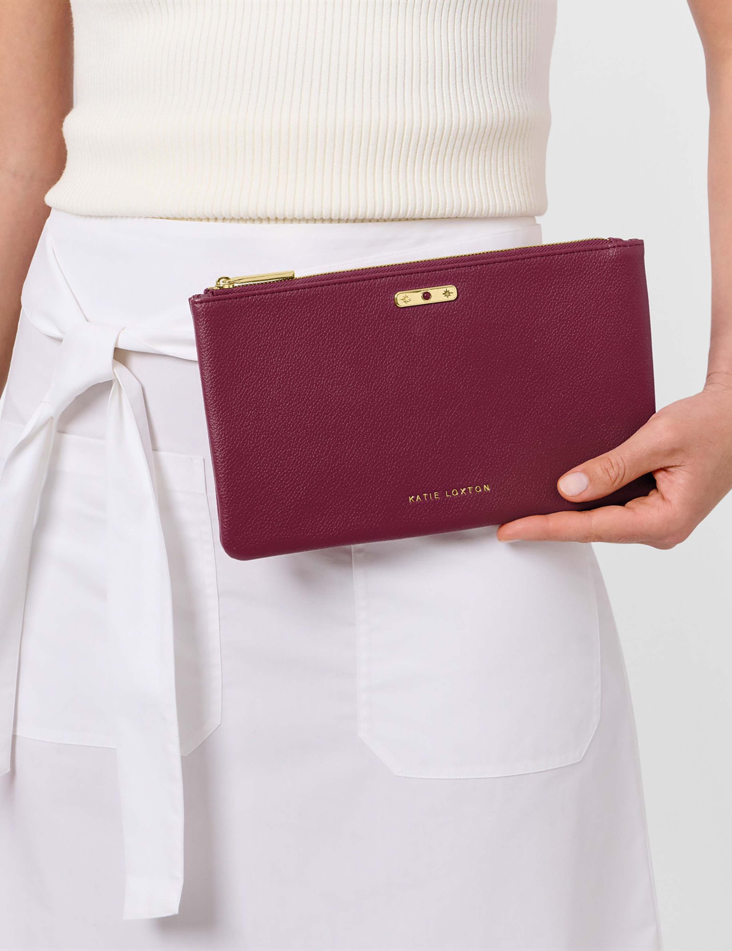 Faux Leather January Birthstone Pouch