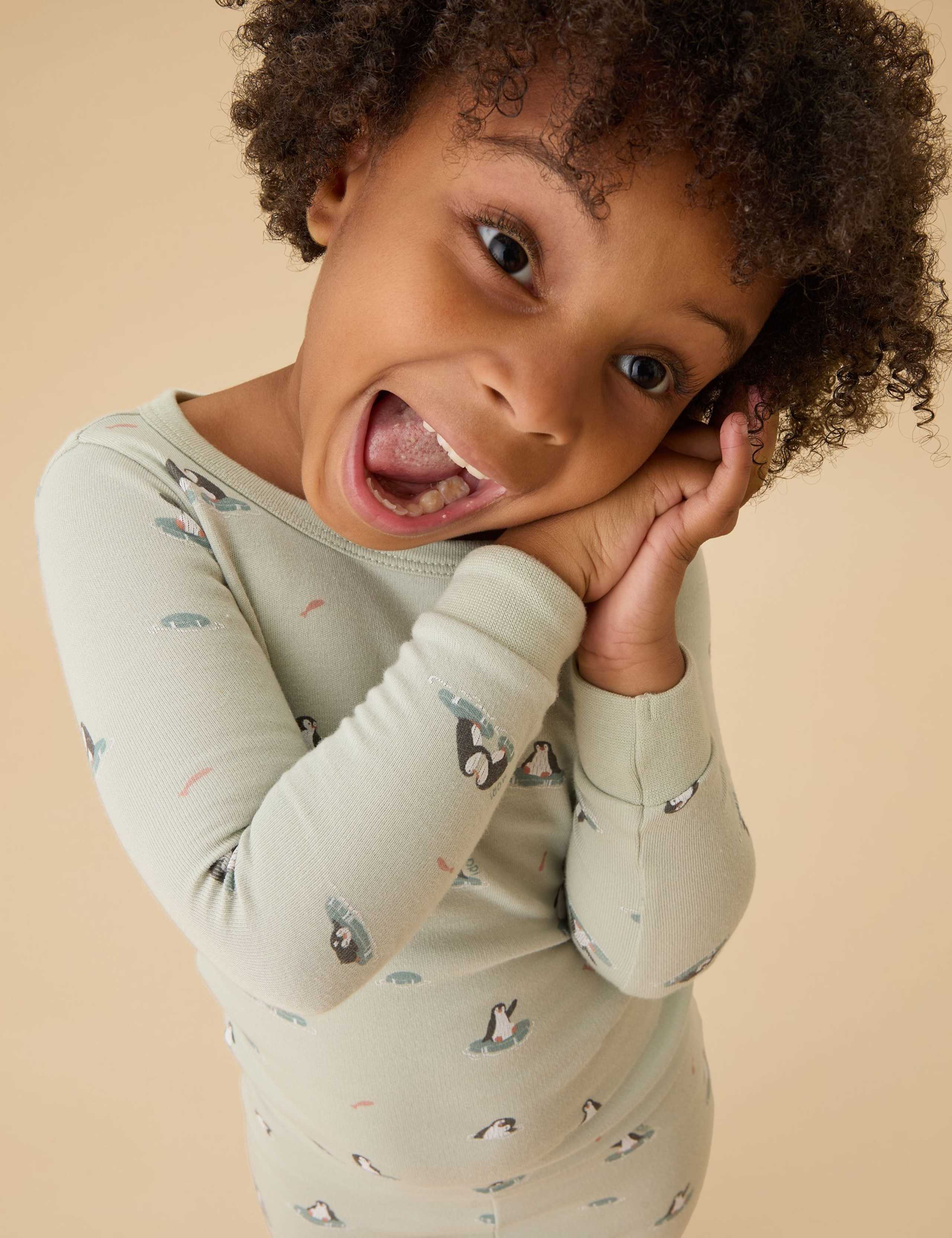 Cotton Blend Penguin Pyjamas (0-6 Yrs)