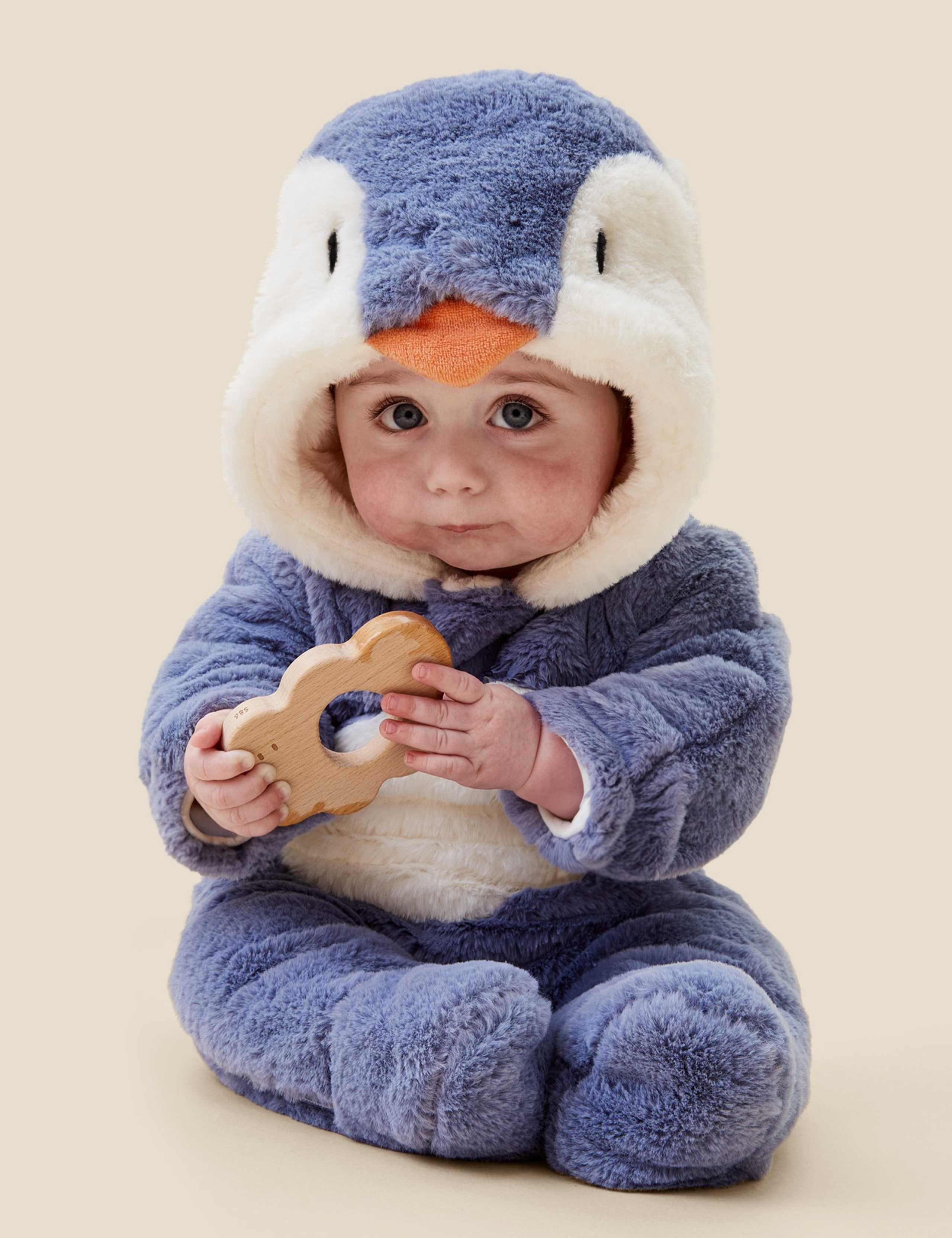 Faux Fur Penguin Pramsuit (0-24 Mths)