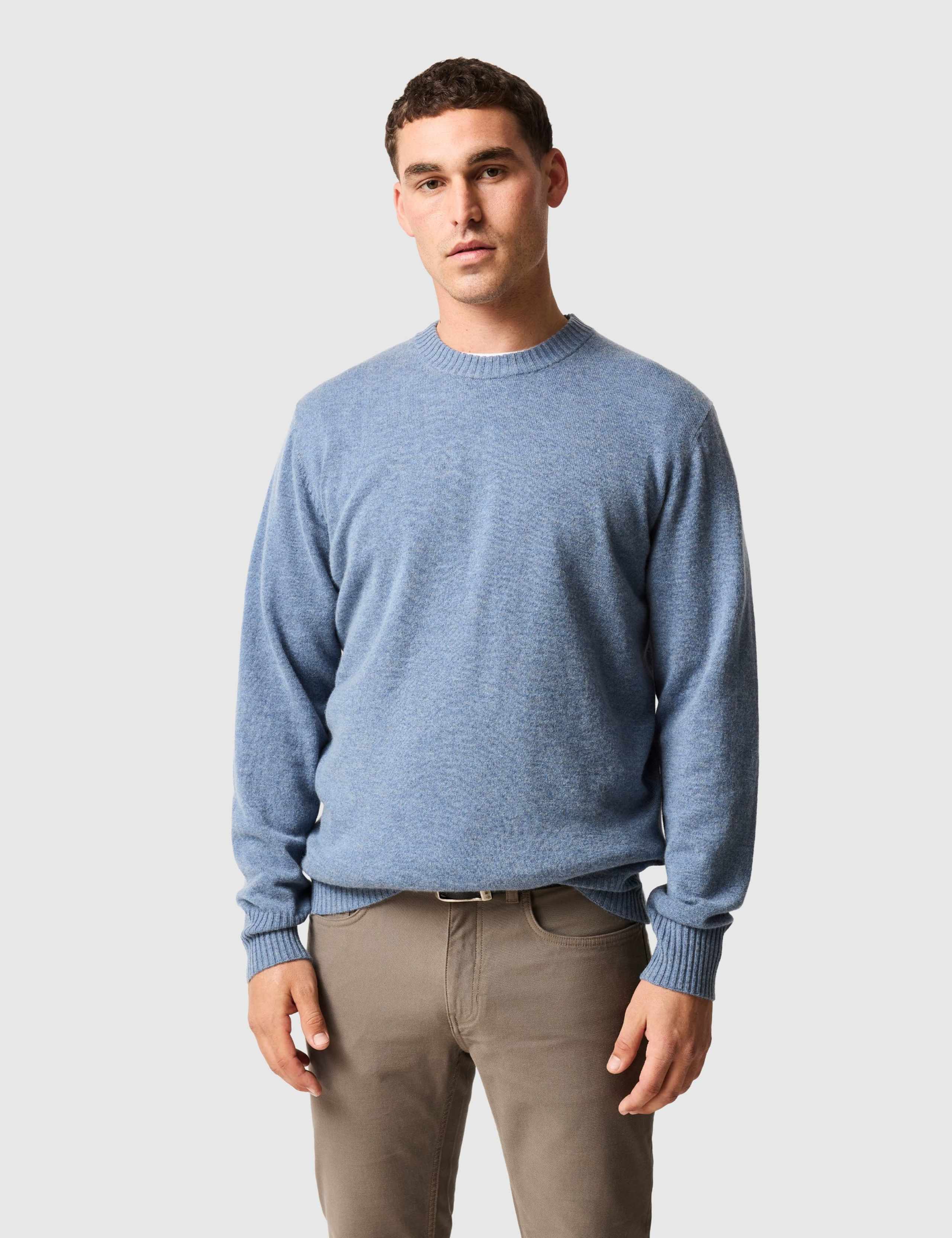 Wool and Cashmere Blend Crew Neck Jumper