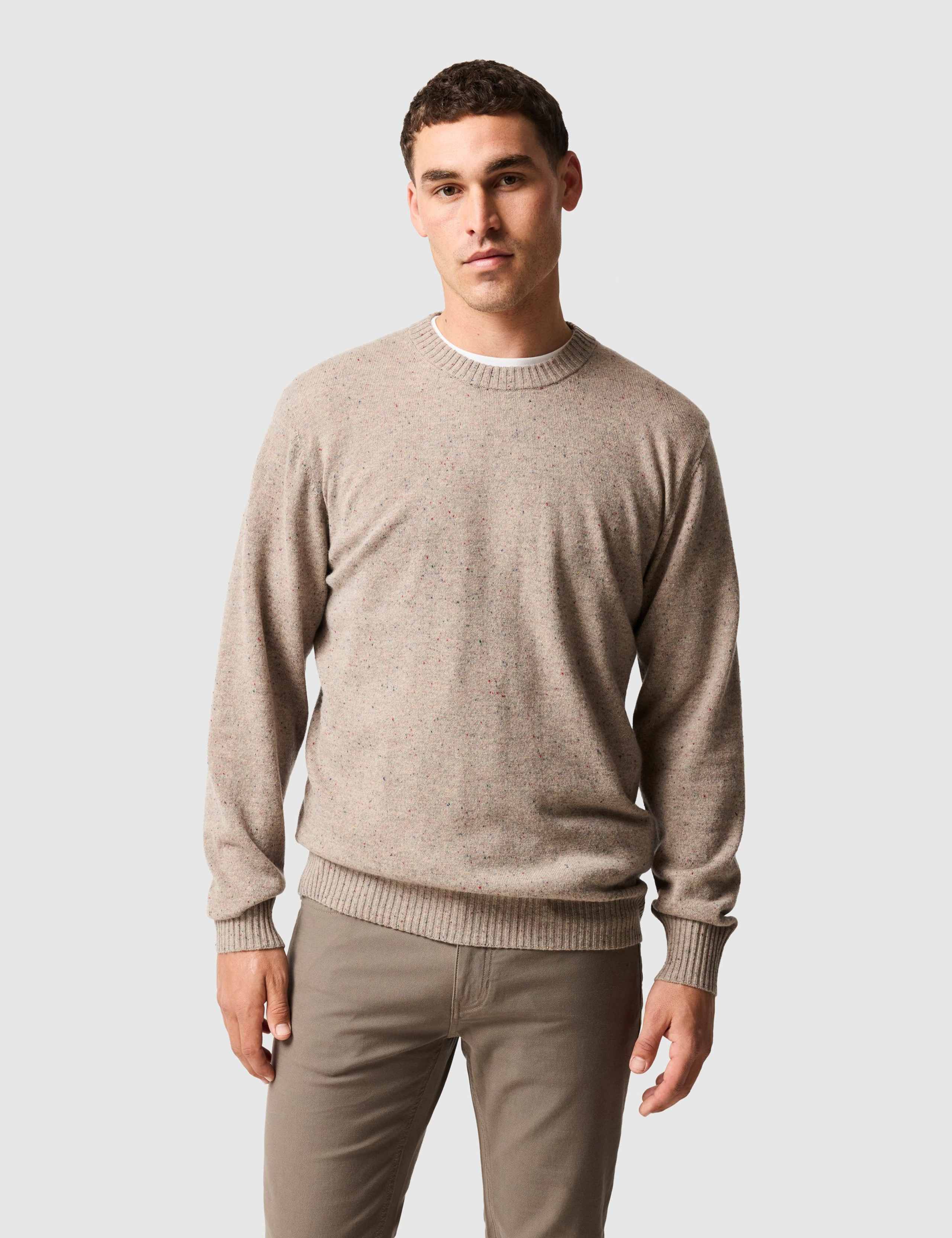 Wool and Cashmere Blend Crew Neck Jumper