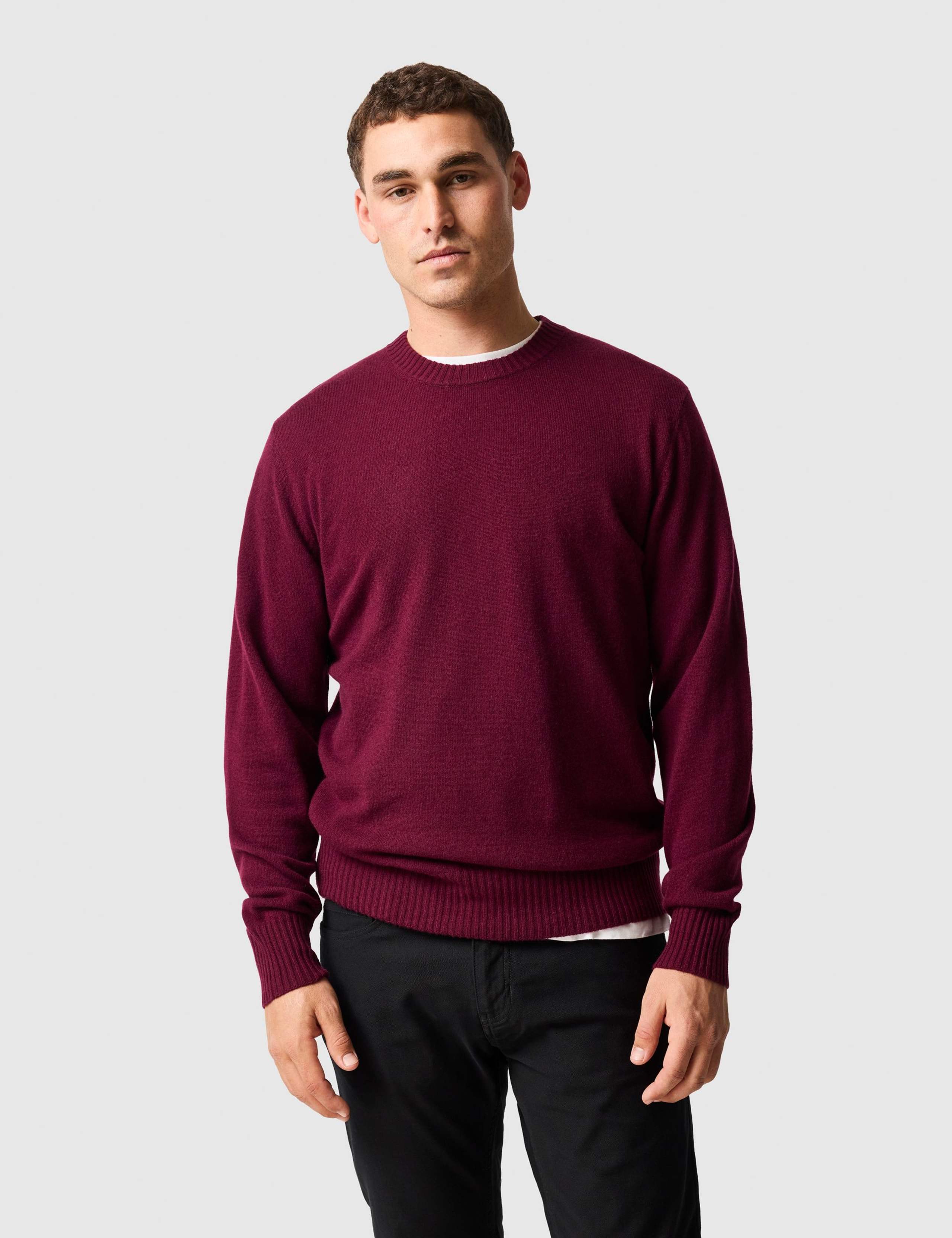 Wool and Cashmere Blend Crew Neck Jumper