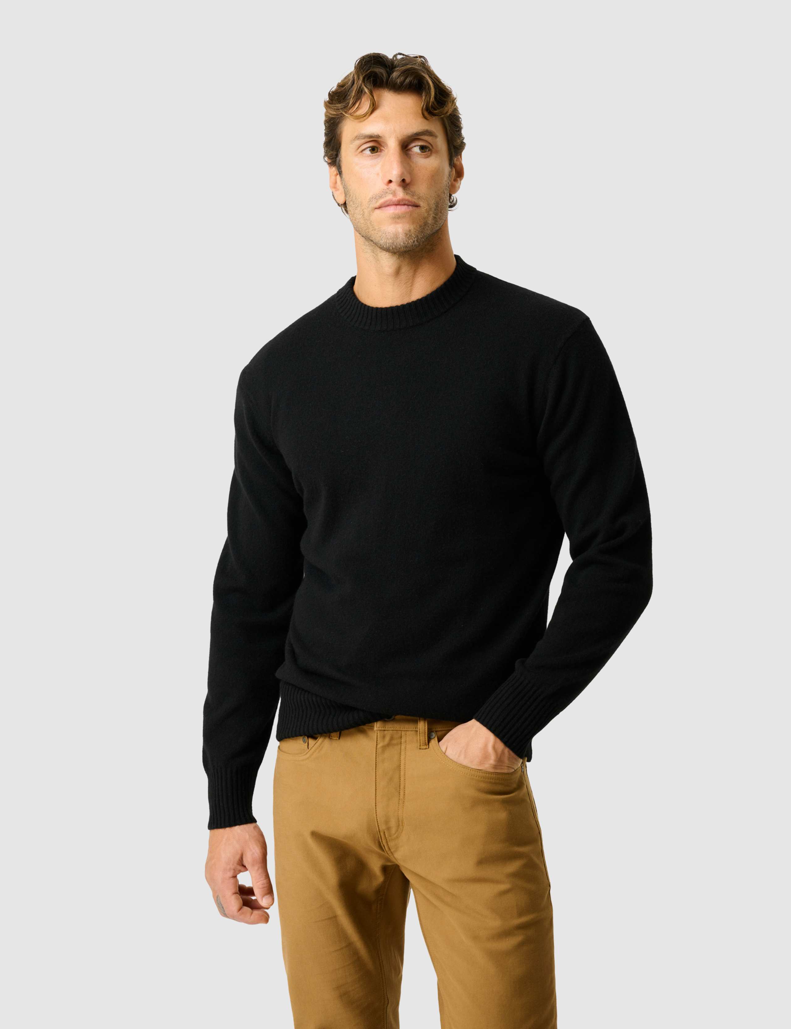 Wool and Cashmere Blend Crew Neck Jumper