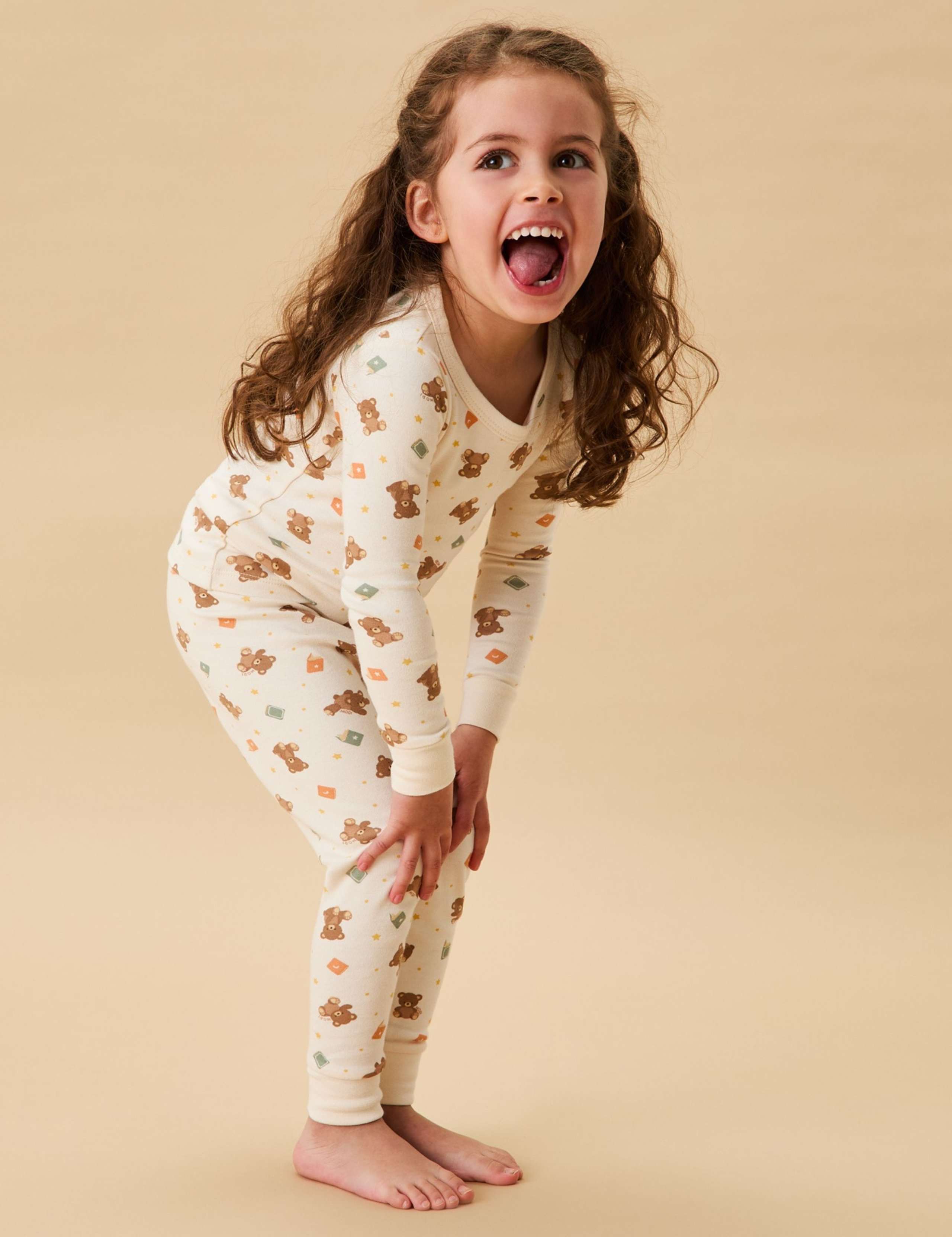 Cotton Blend Teddy Bear Pyjamas (0-6 Yrs)