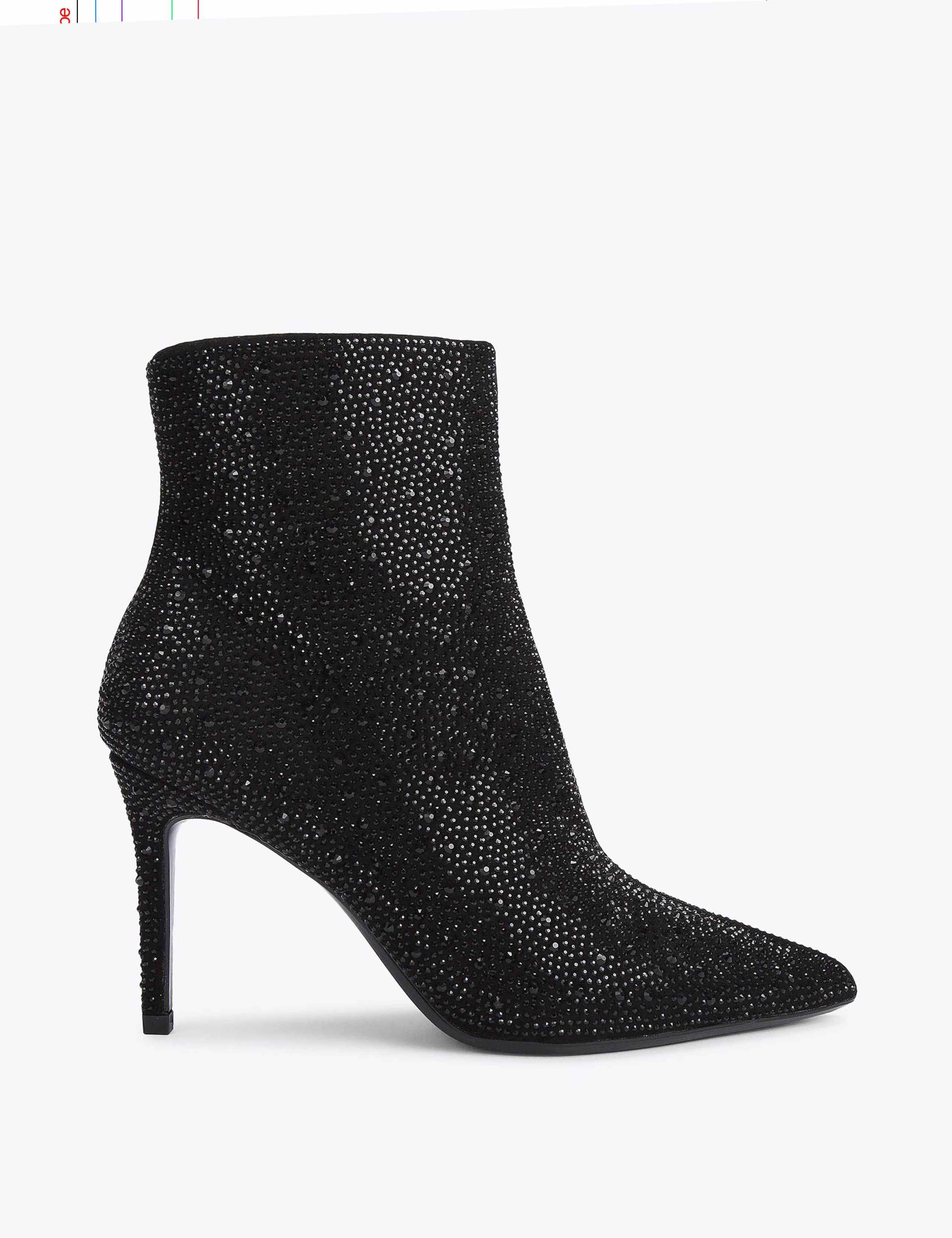 Sparkle Stiletto Heel Pointed Ankle Boots